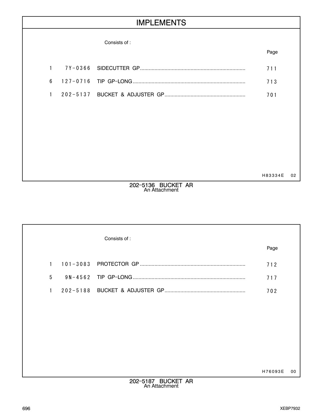 9N-4562 TIP GP-LONG CAT parts manual diagram