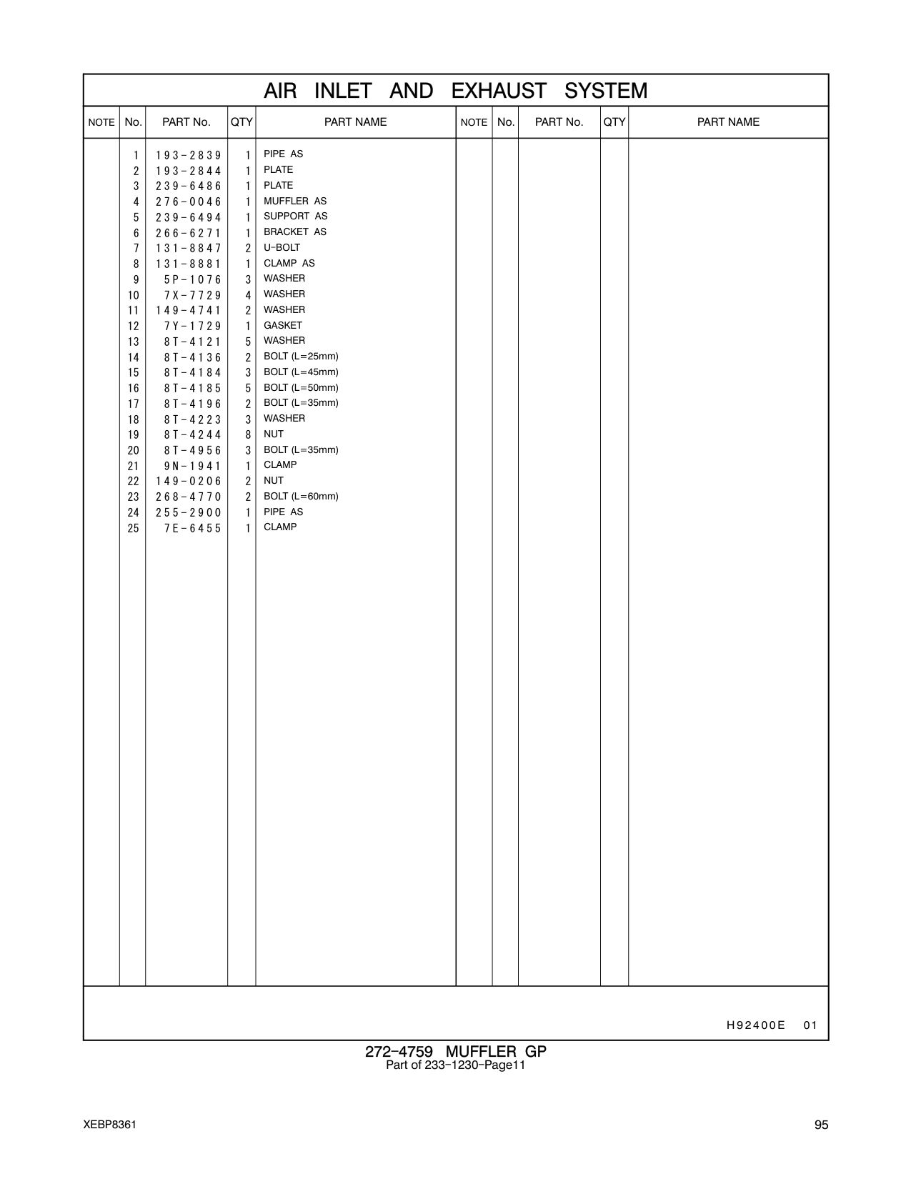 9N-1941 CLAMP CAT parts manual diagram