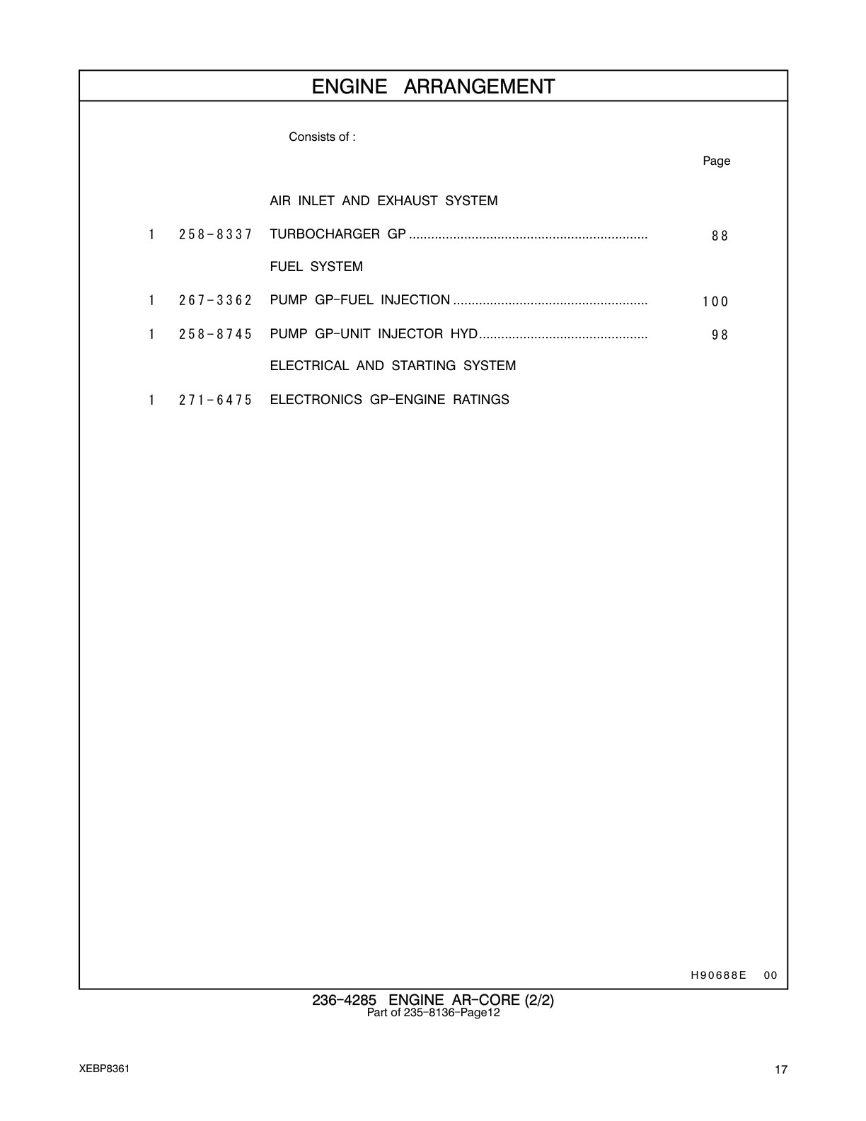 258-8337 TURBOCHARGER GP CAT parts manual diagram