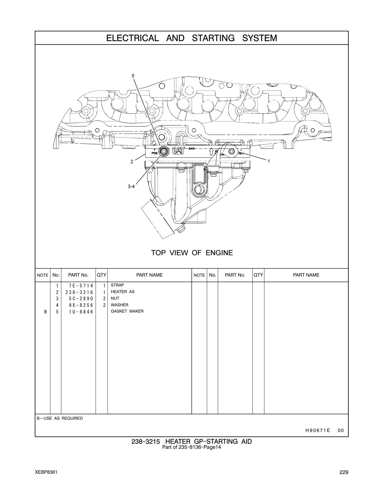 238-3216 HEATER AS CAT parts manual diagram