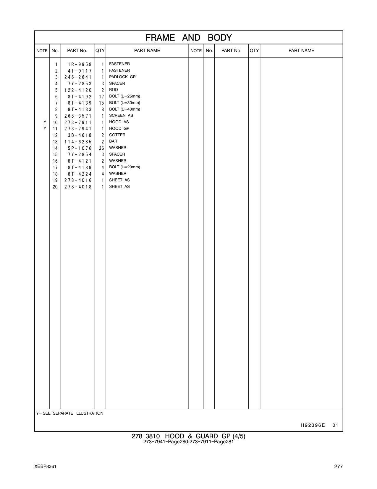 273-7941 HOOD GP CAT parts manual diagram