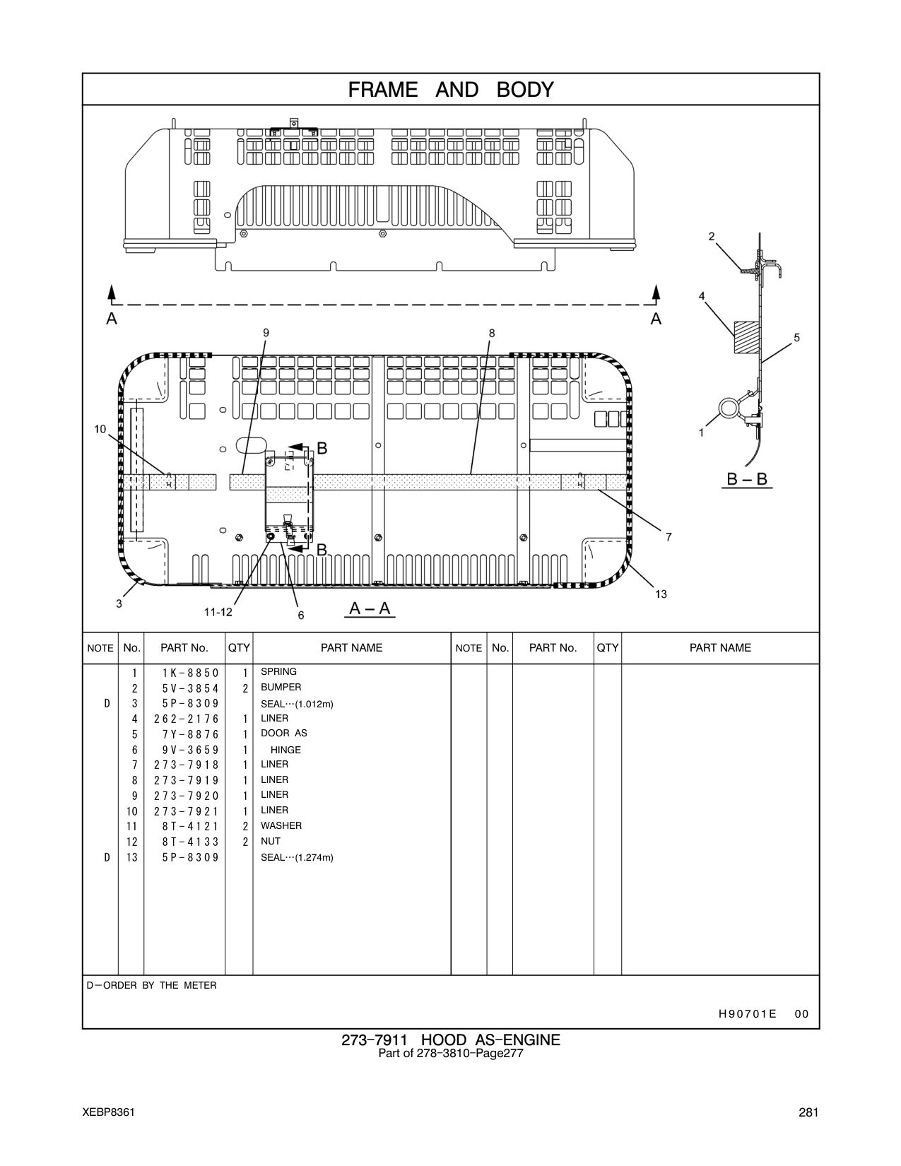 262-2176 LINER CAT parts manual diagram