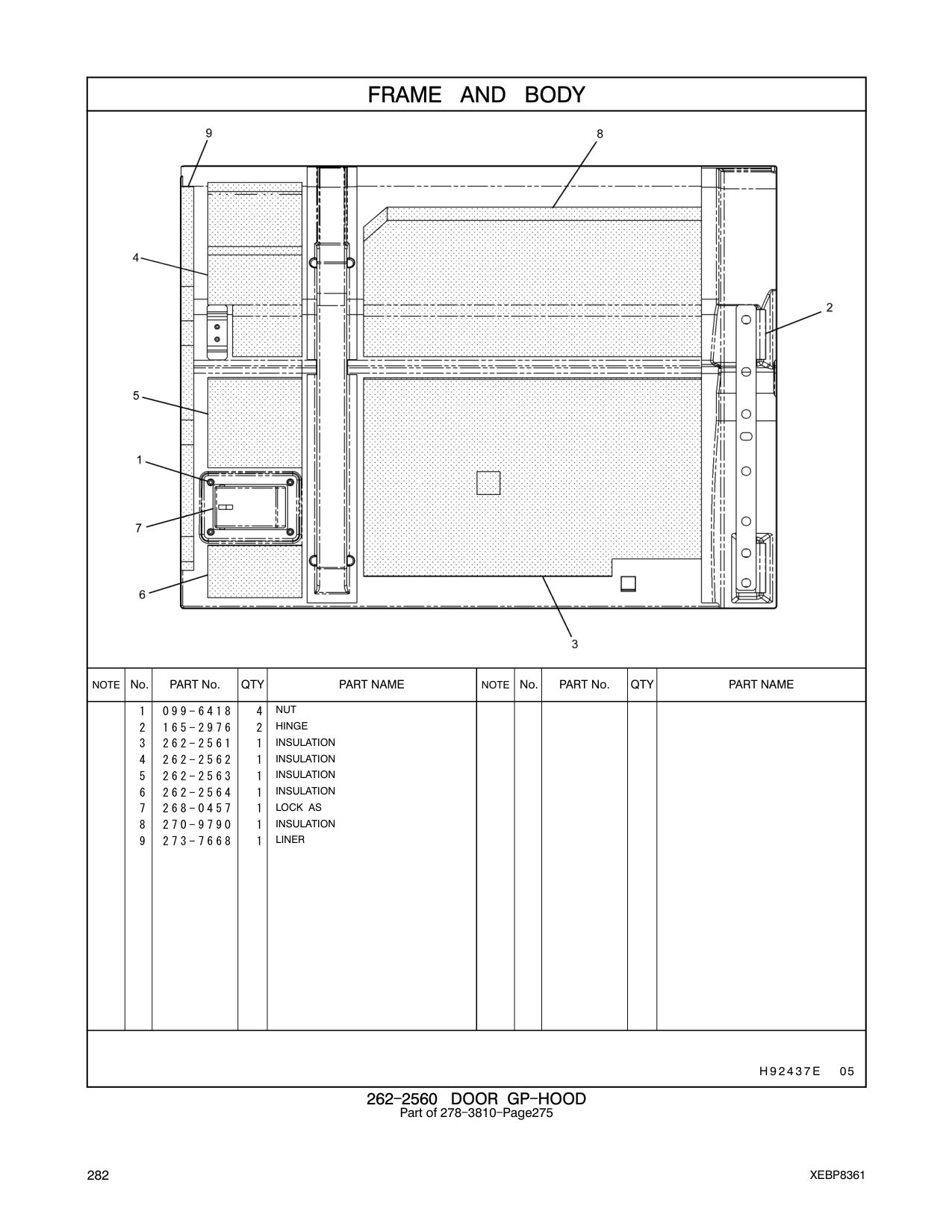 273-7668 LINER CAT parts manual diagram