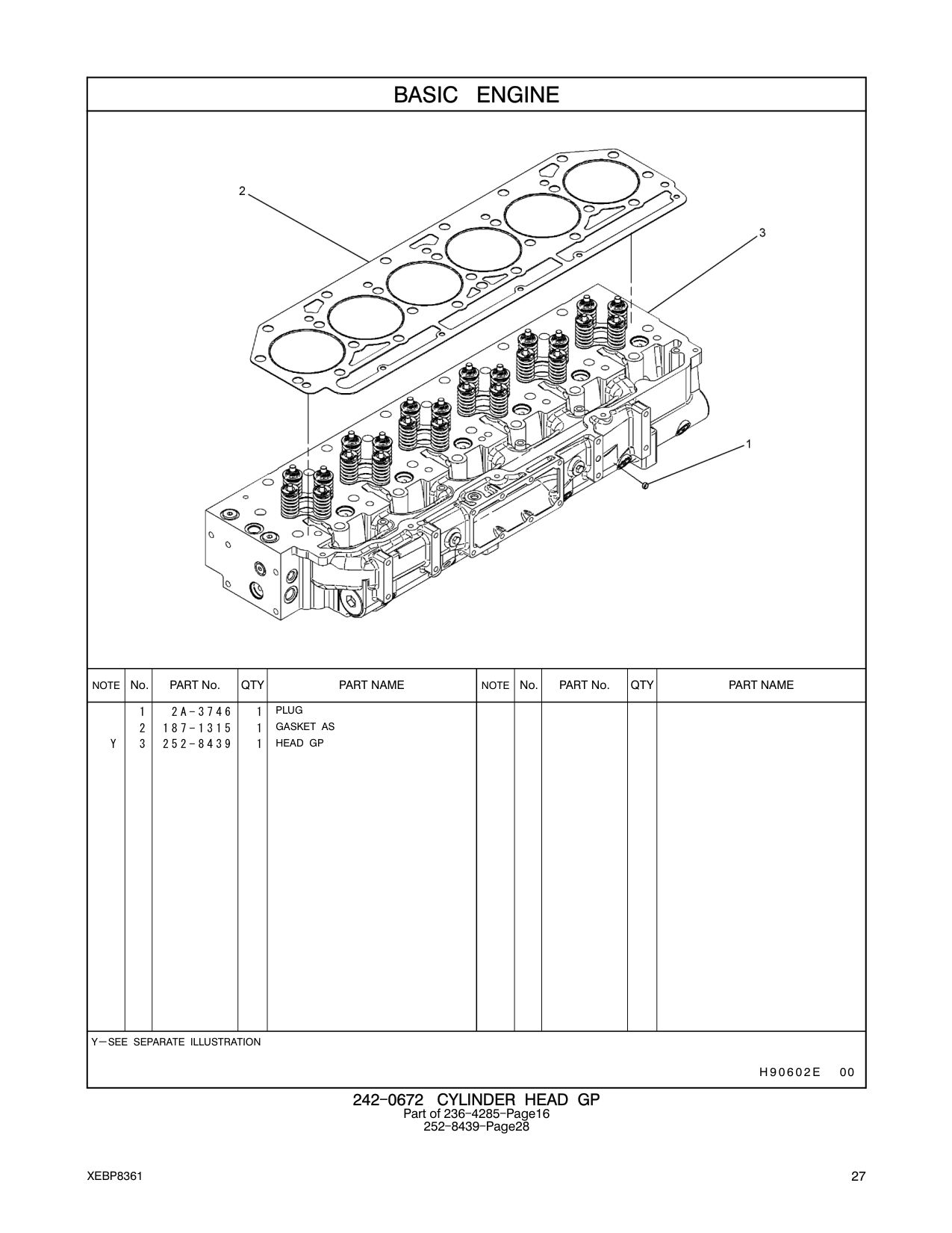 252-8439 CYLINDER HEAD GP CAT parts manual diagram