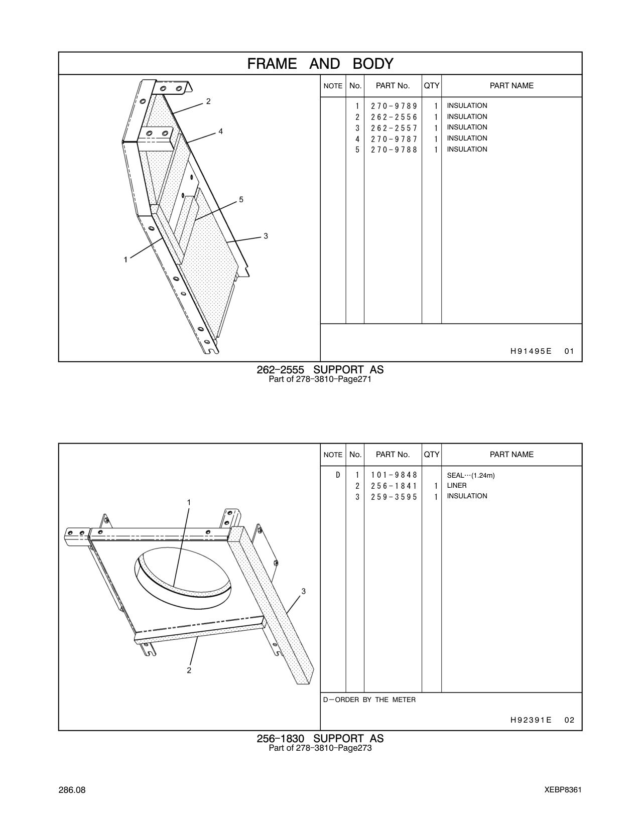 256-1841 LINER CAT parts manual diagram