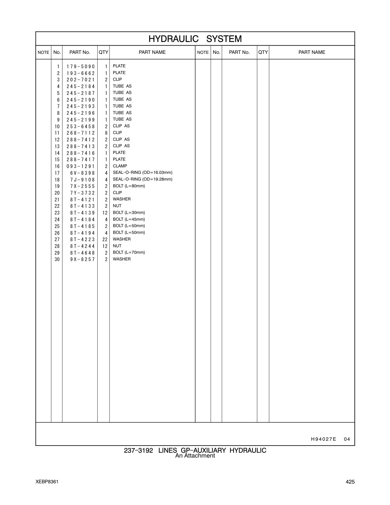 253-6458 CLIP AS CAT parts manual diagram