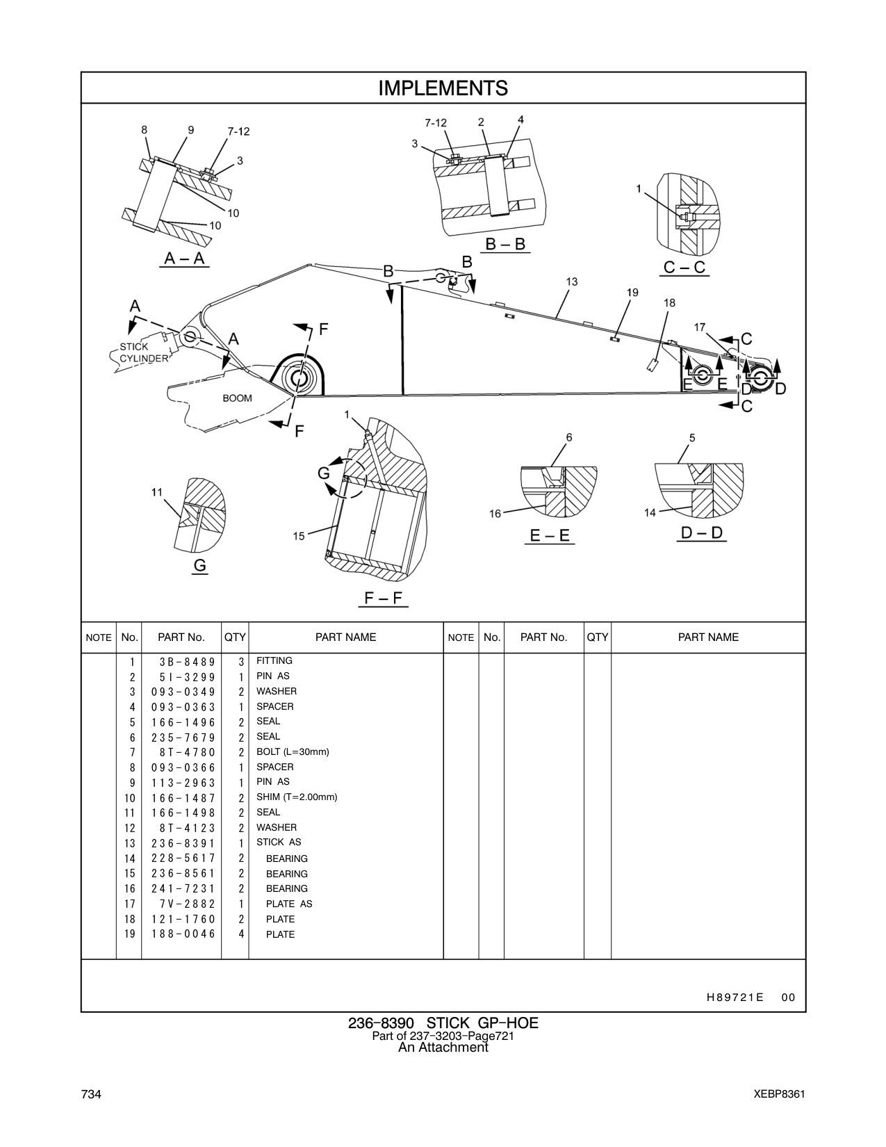 236-8391 STICK AS CAT parts manual diagram