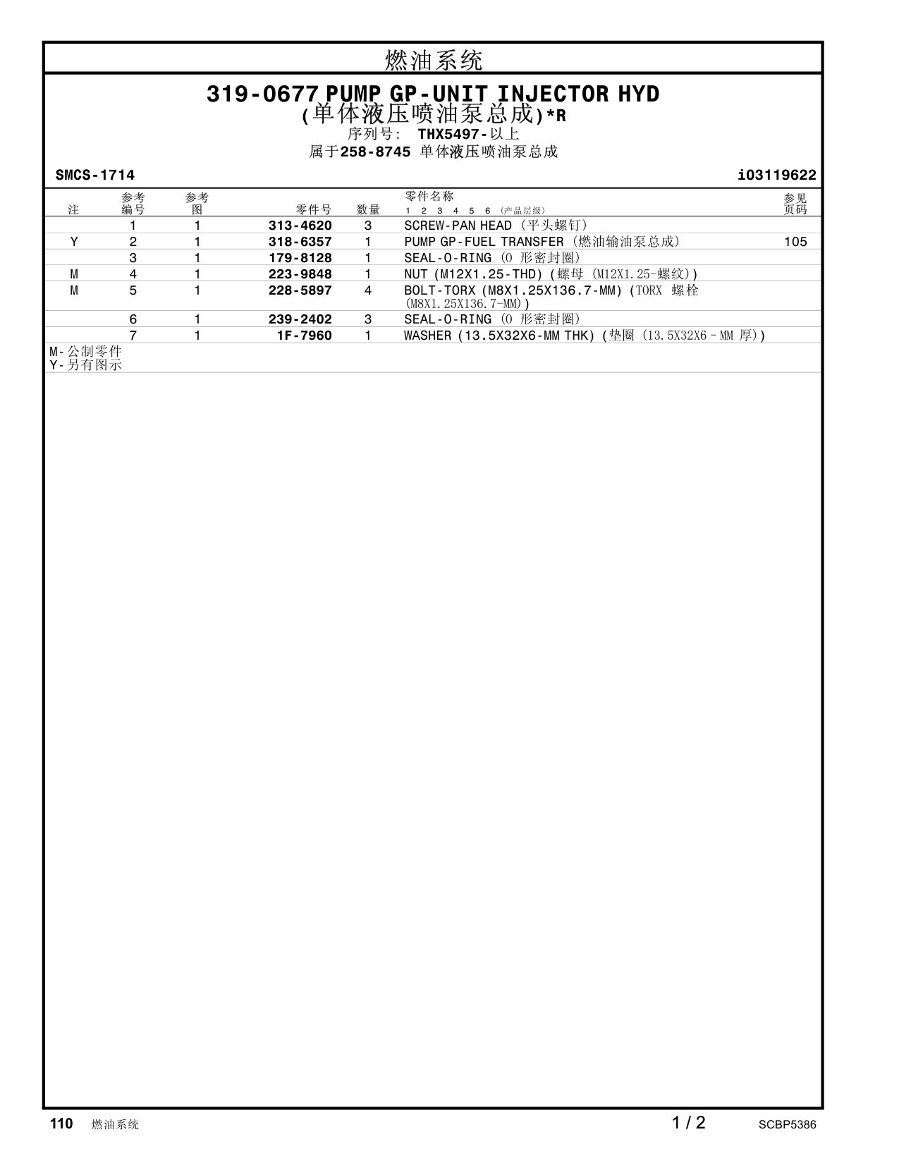 239-2402 SEAL-O-RING · S/N THX5497- CAT parts manual diagram