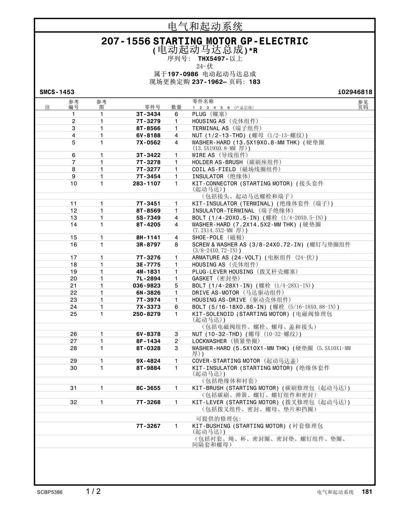 250-8279 KIT-SOLENOID(STARTINGMOTOR) (电磁阀修理包 CAT parts manual diagram