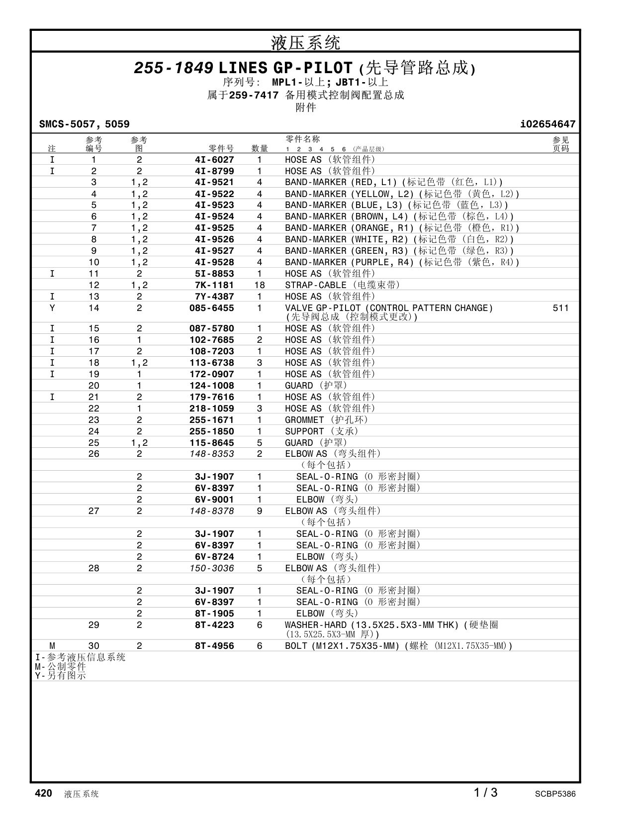 150-3036 ELBOWAS · S/N MPL1- CAT parts manual diagram