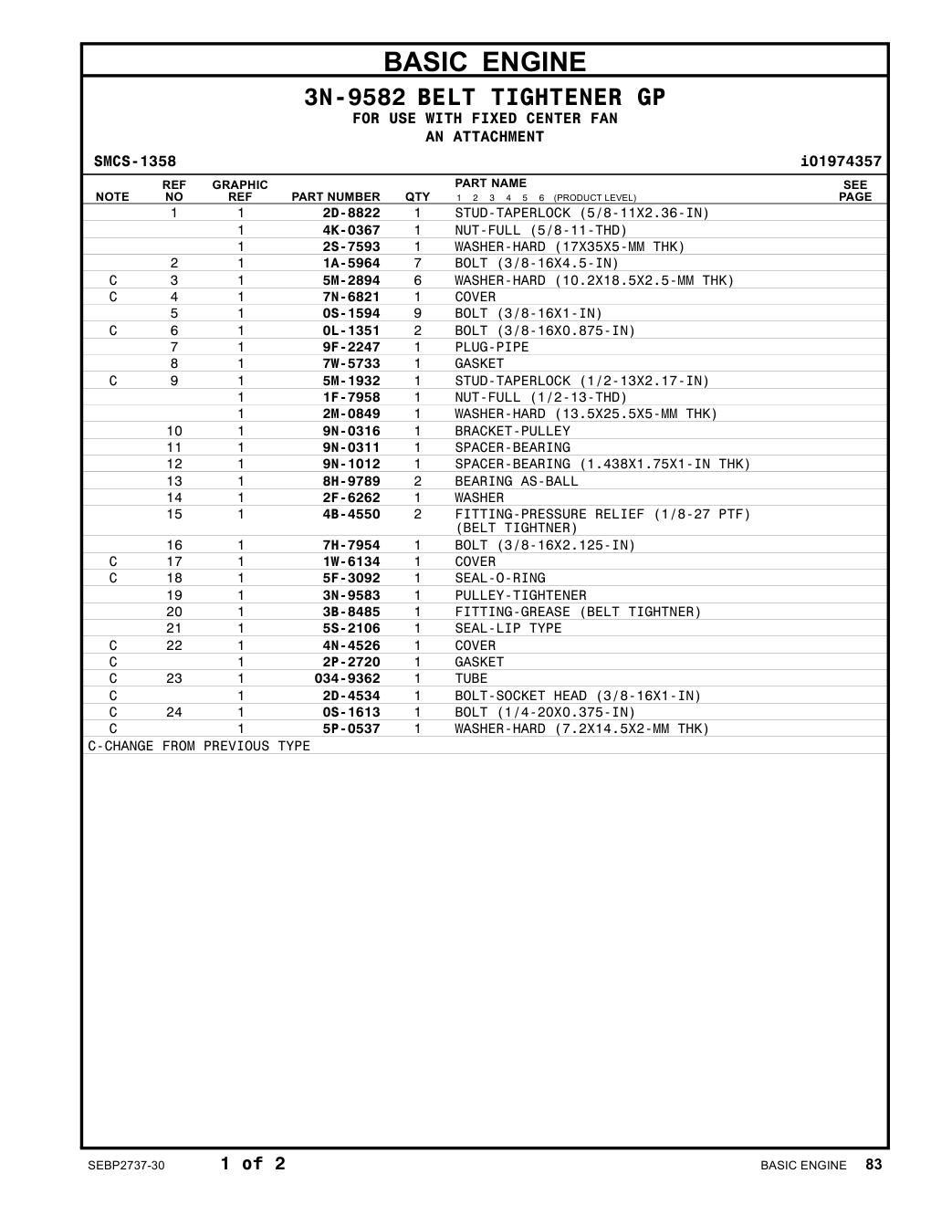 9N-0311 SPACER-BEARING CAT parts manual diagram