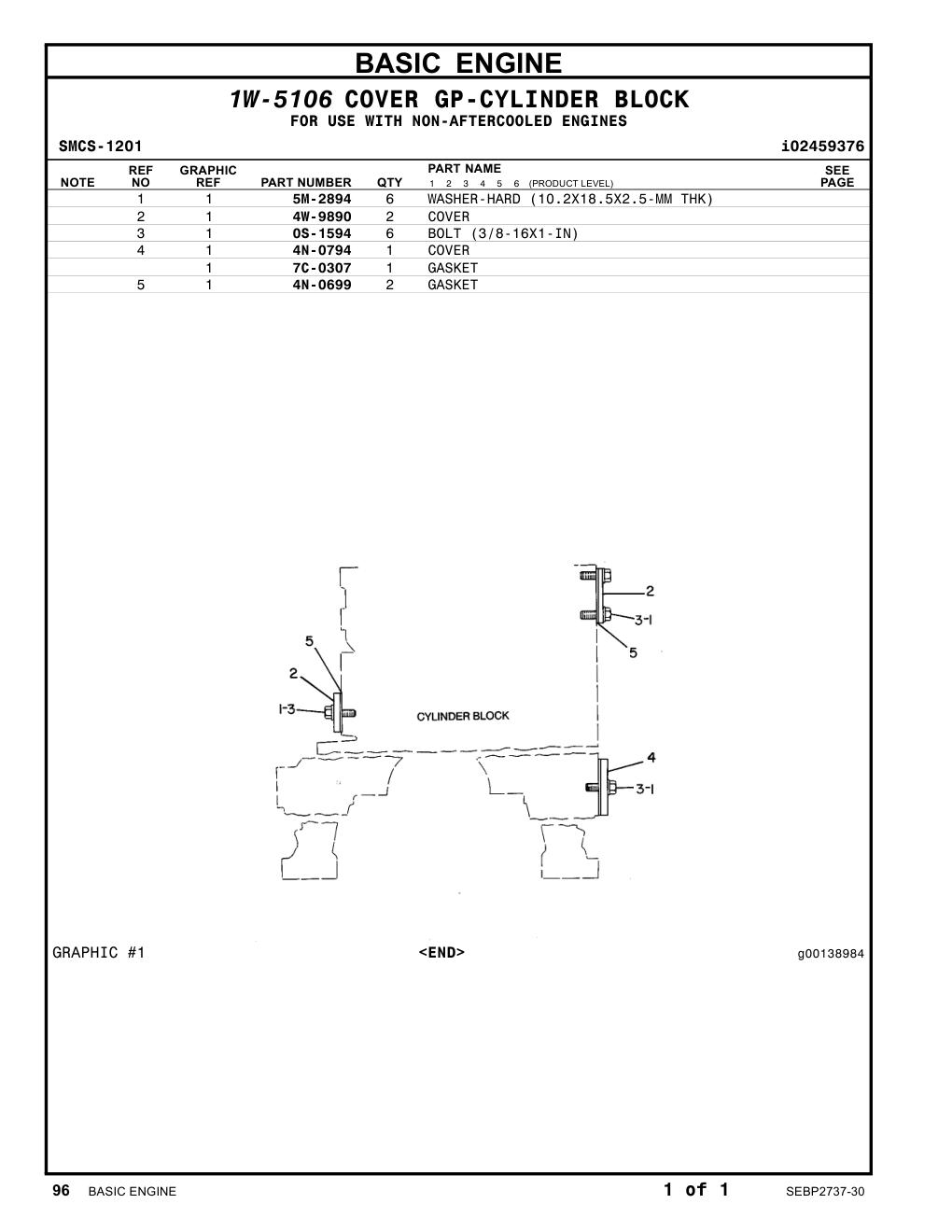7C-0307 GASKET CAT parts manual diagram