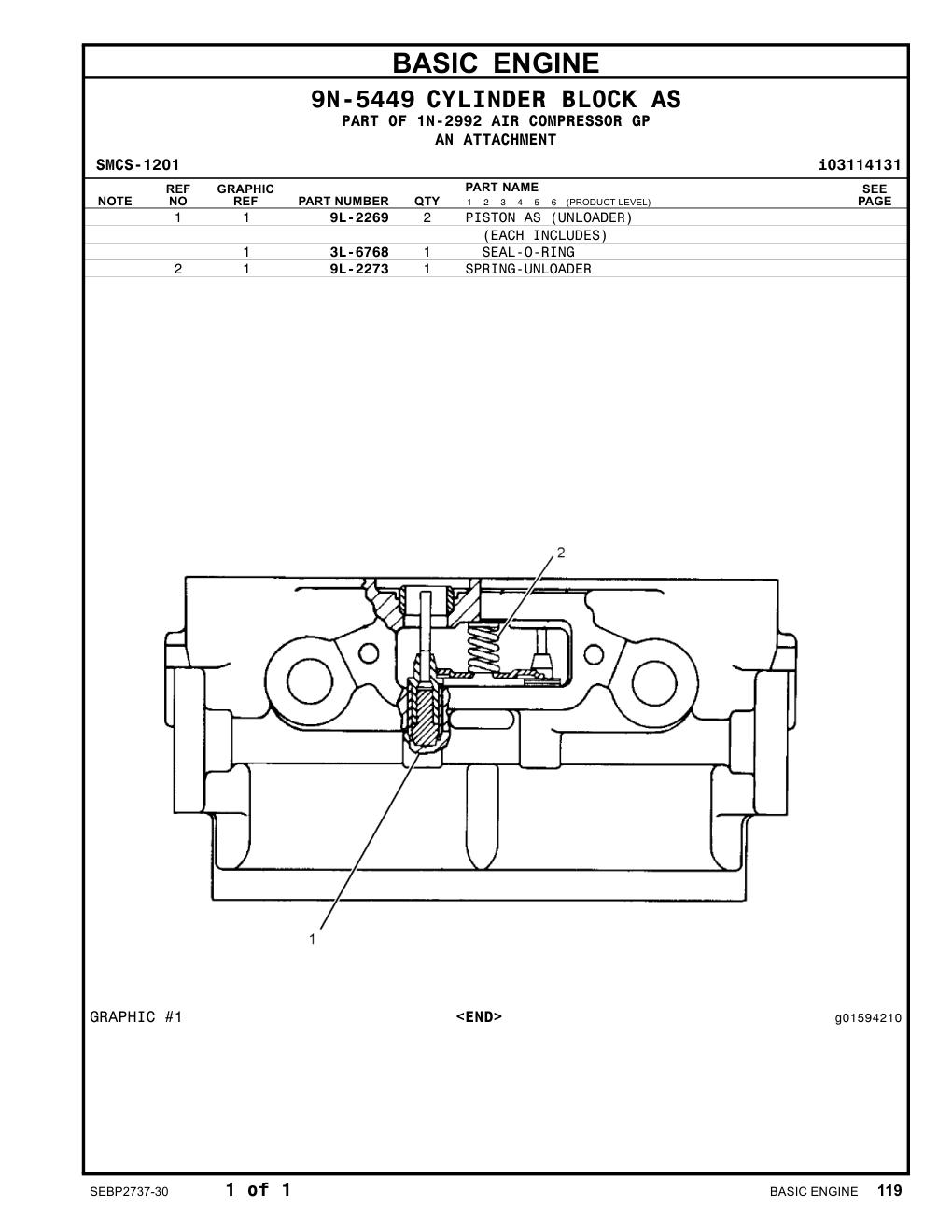 9L-2269 PISTON AS (UNLOADER) CAT parts manual diagram