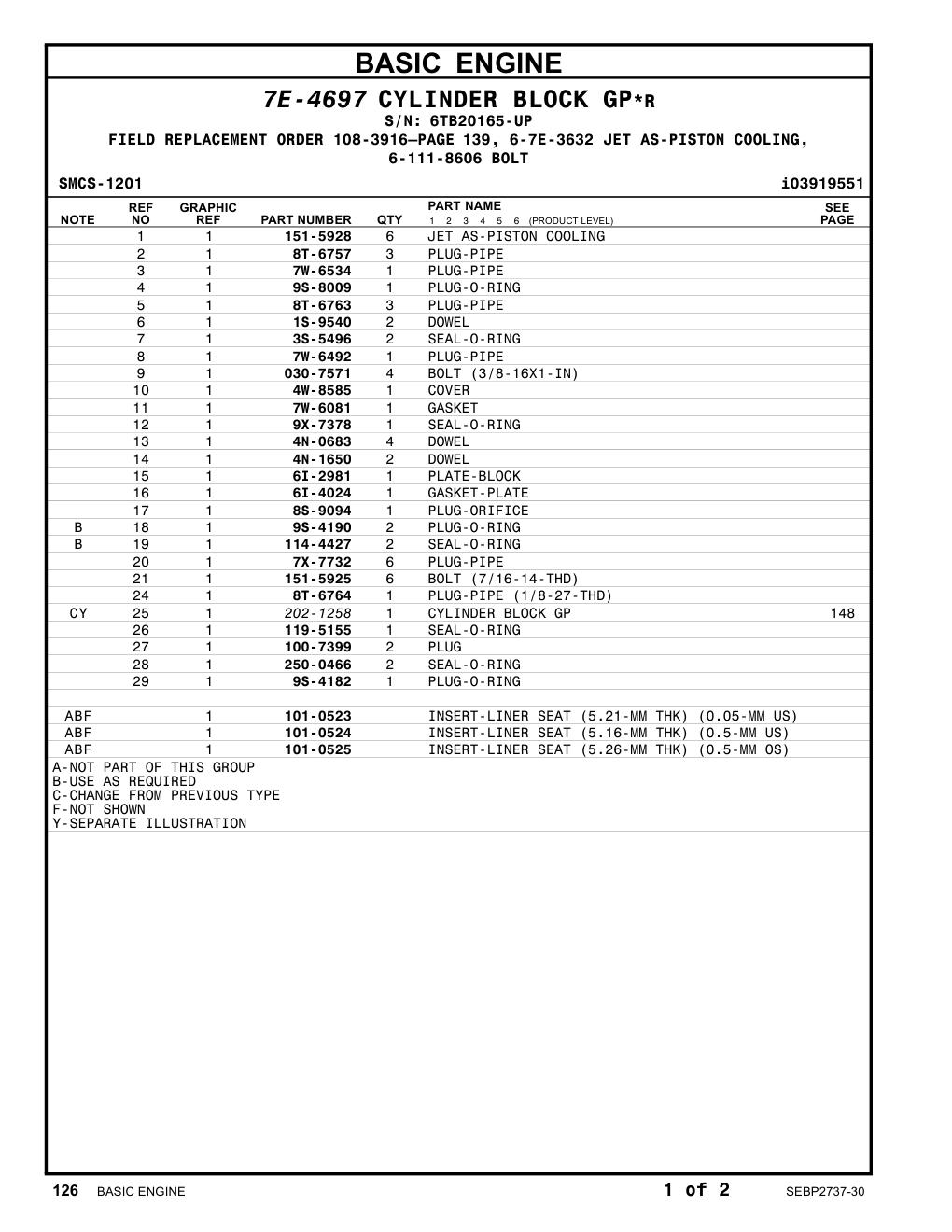151-5928 JET AS-PISTON COOLING · S/N 6TB20165-UP CAT parts manual diagram