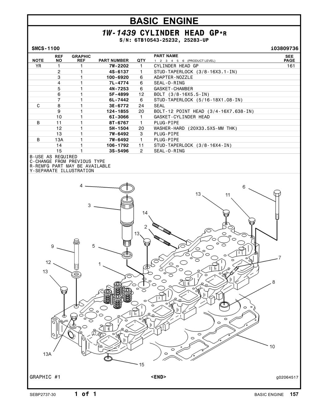 100-6920 ADAPTER-NOZZLE CAT parts manual diagram