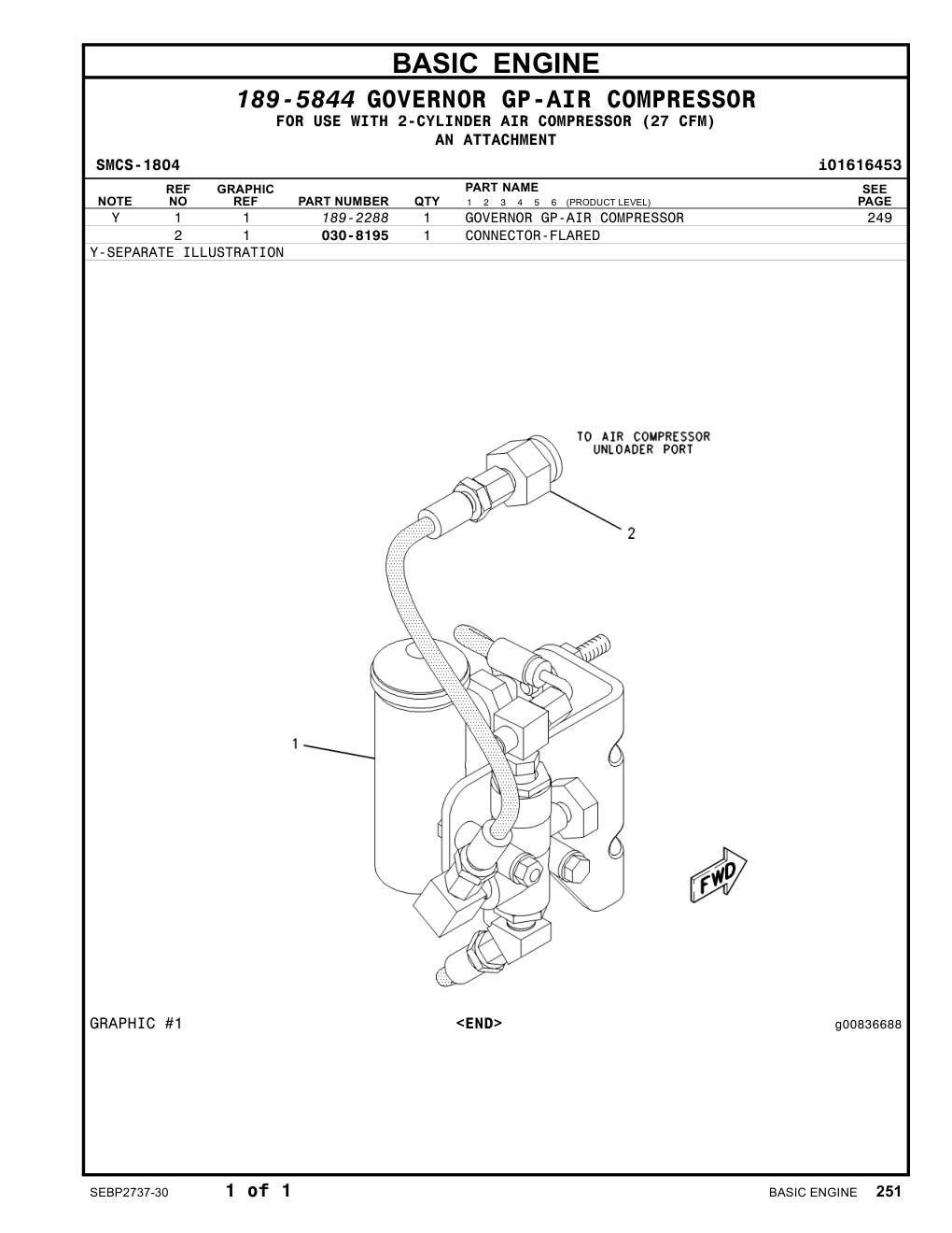 189-2288 GOVERNOR GP-AIR COMPRESSOR CAT parts manual diagram