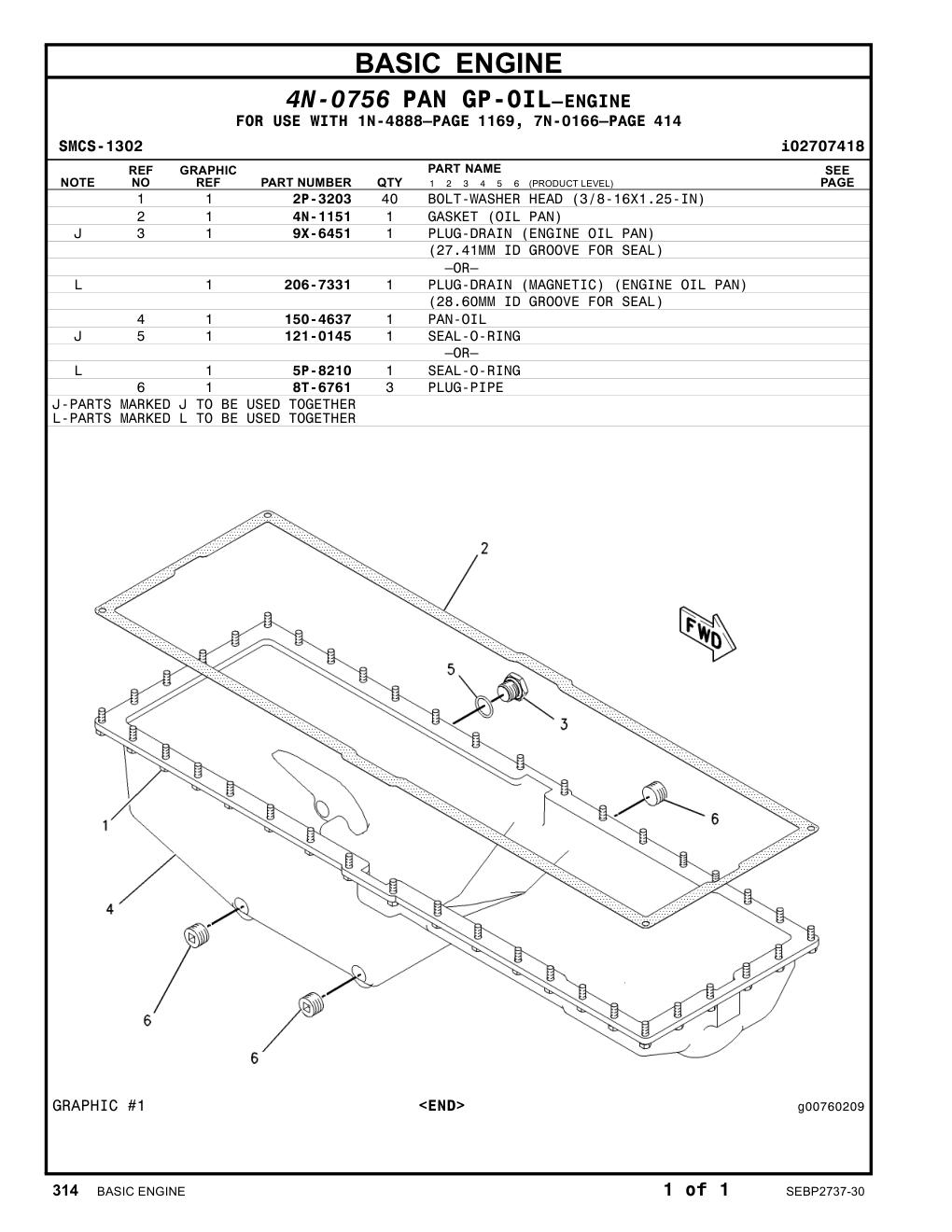 4N-1151 GASKET CAT parts manual diagram