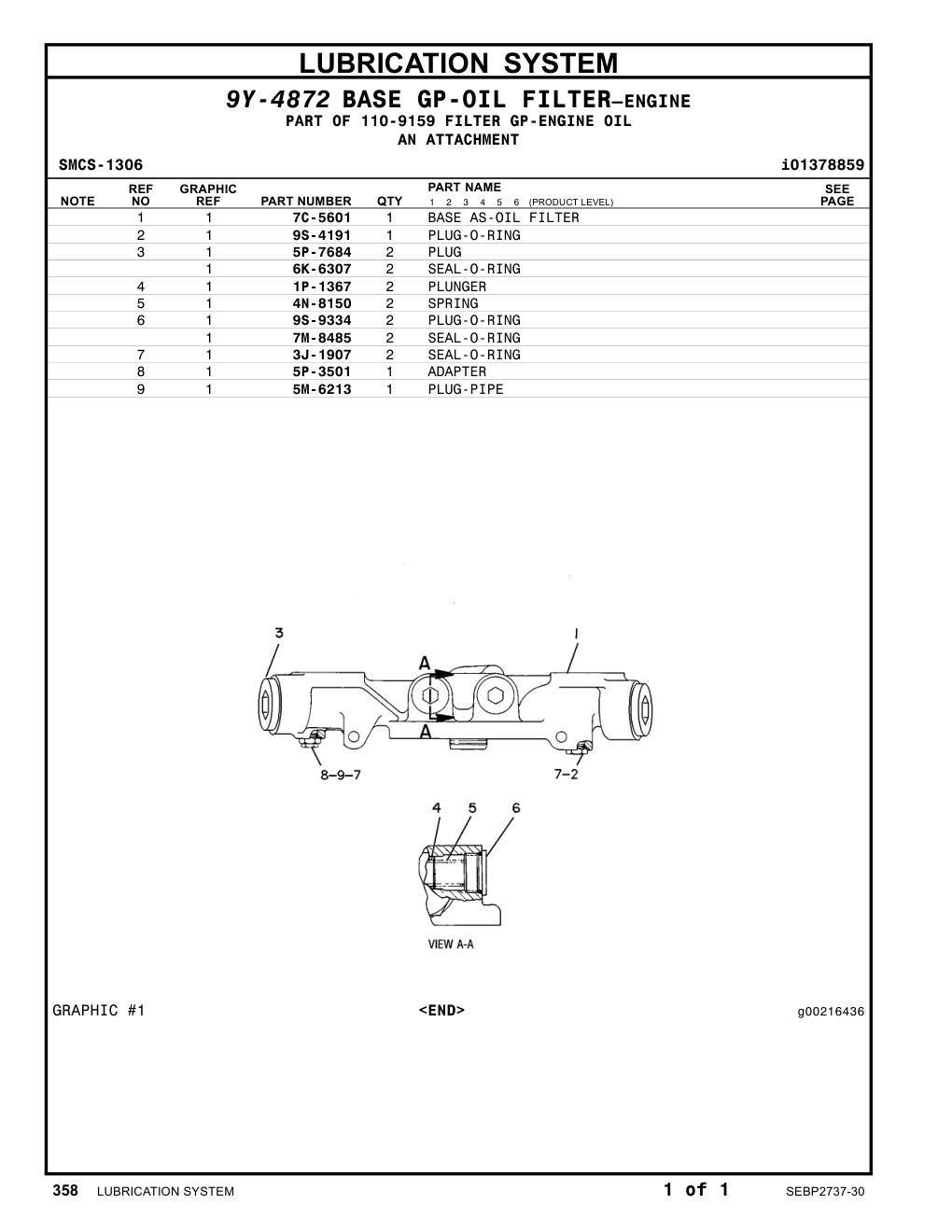 5P-7684 PLUG CAT parts manual diagram