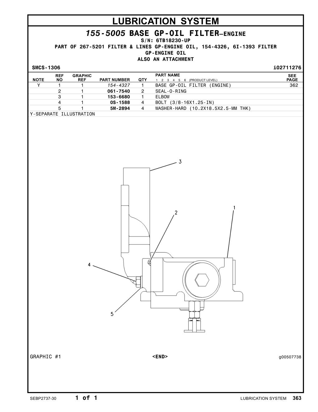 153-6680 ELBOW · S/N 6TB18230-UP CAT parts manual diagram