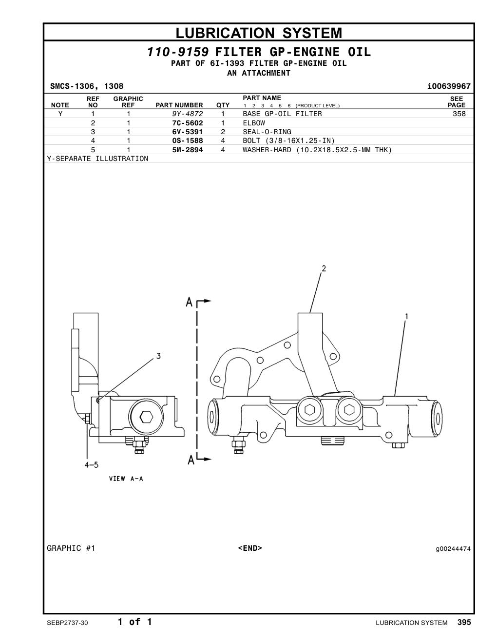 6V-5391 SEAL-O-RING CAT parts manual diagram