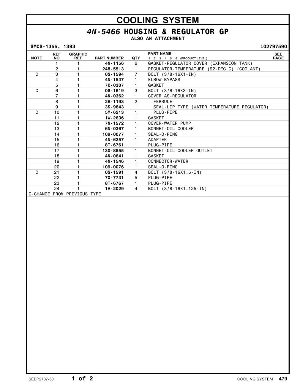 130-8855 BONNET-OIL COOLER OUTLET CAT parts manual diagram