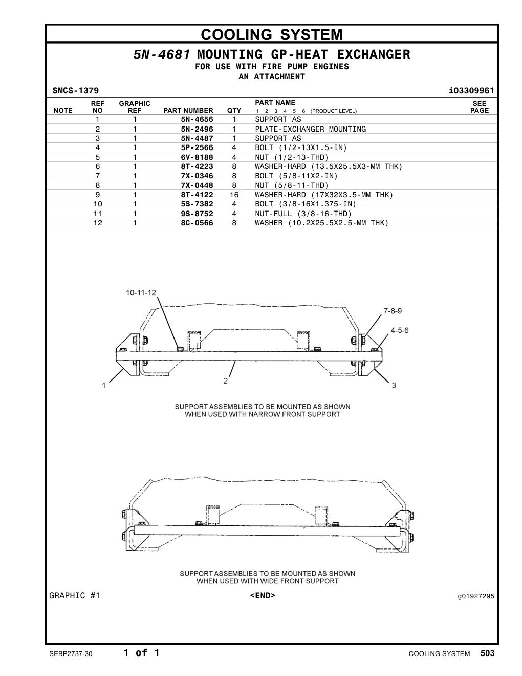 7X-0346 BOLT (5/8-11X2-IN) CAT parts manual diagram