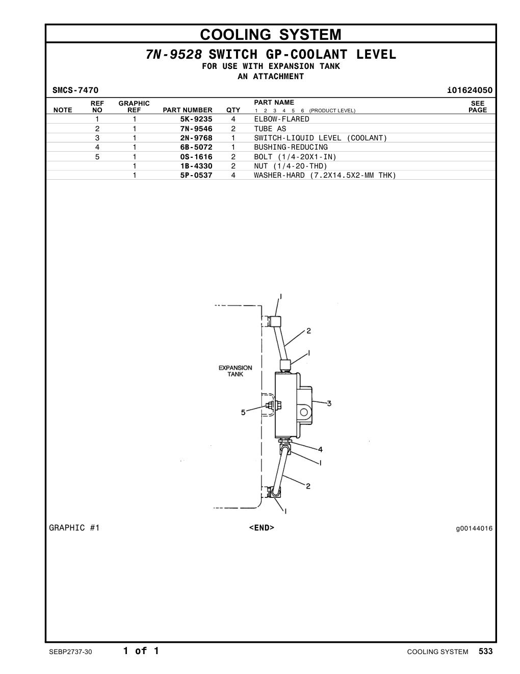 5K-9235 ELBOW-FLARED CAT parts manual diagram