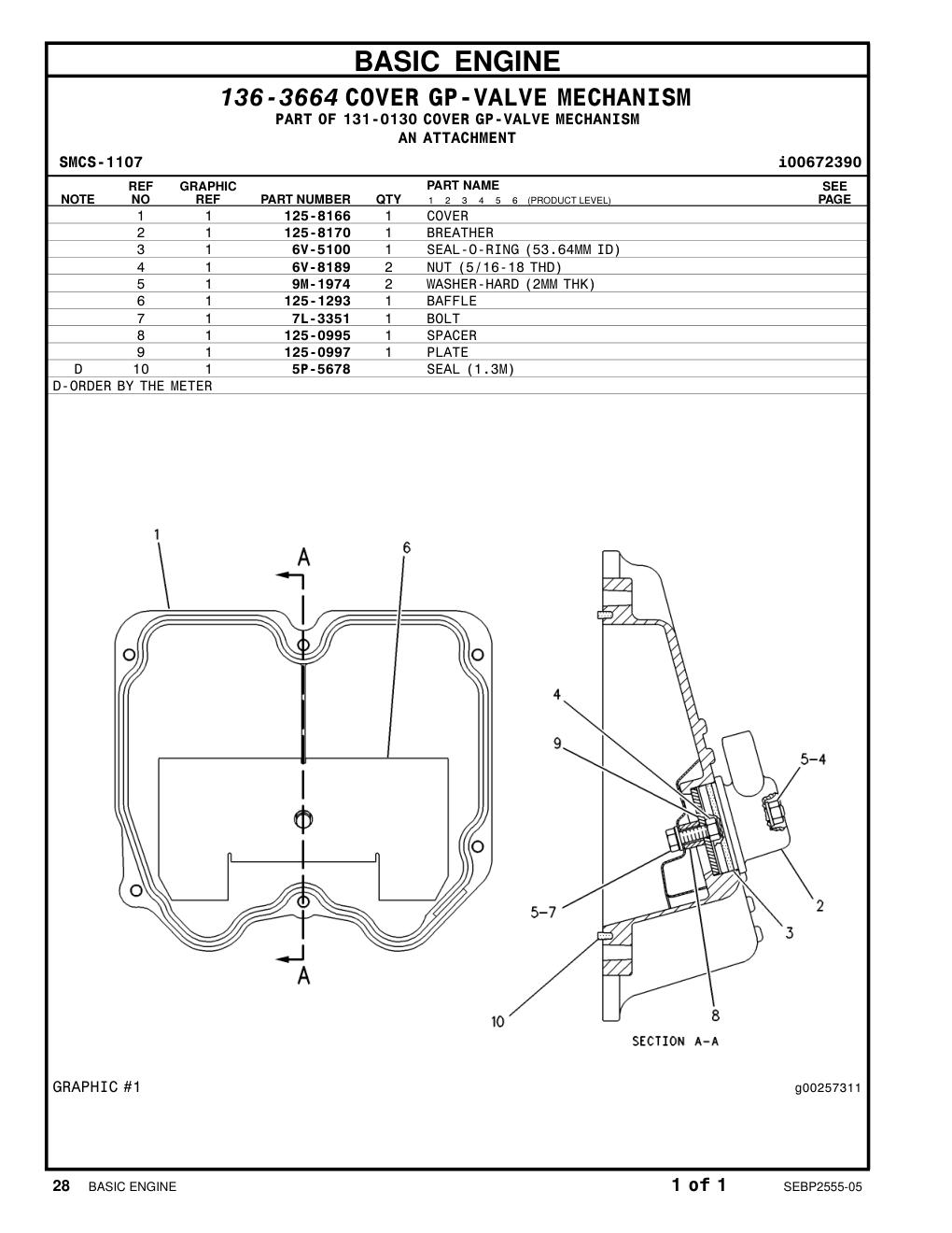 125-8170 BREATHER CAT parts manual diagram