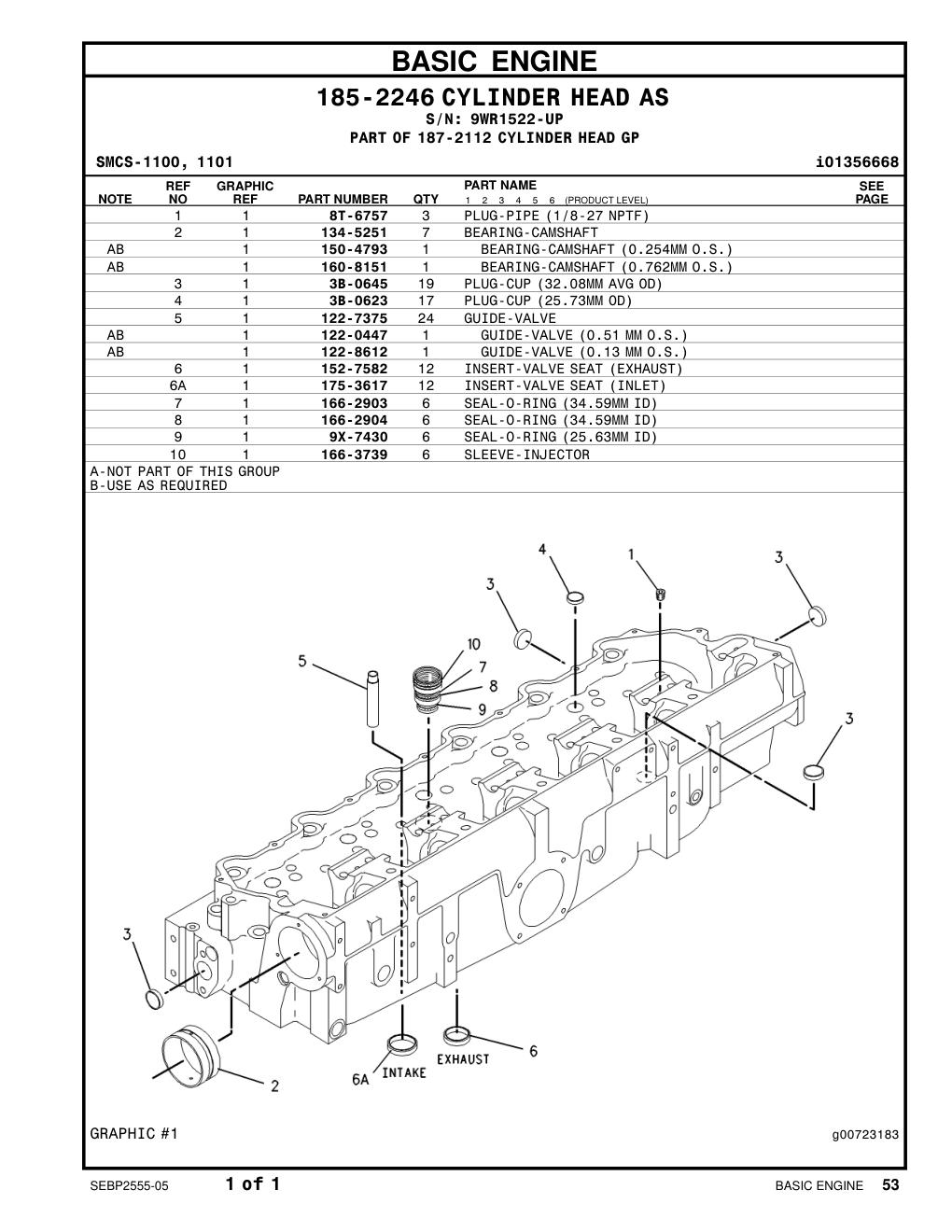 9X-7430 SEAL-O-RING · S/N 9WR1522-UP CAT parts manual diagram