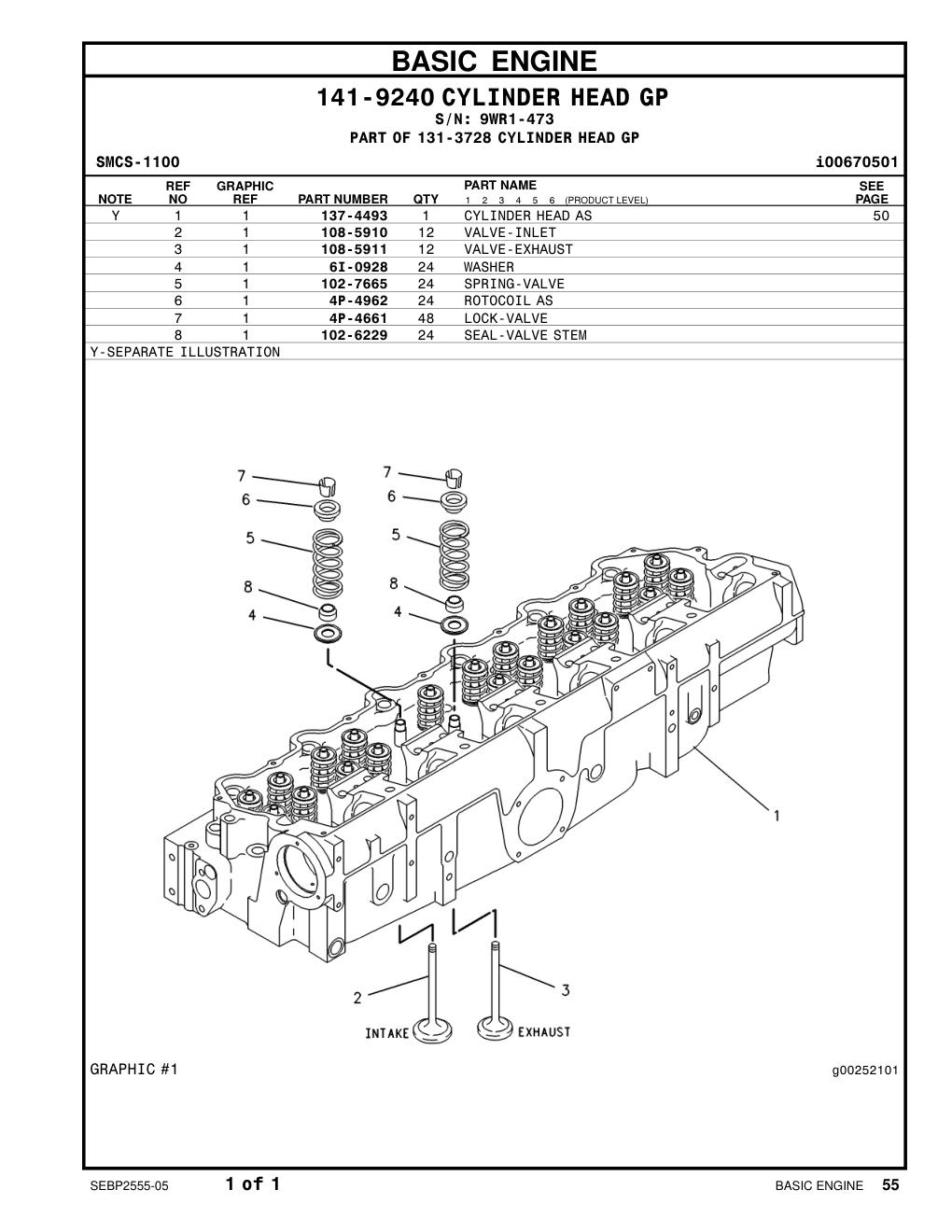 4P-4661 LOCK-VALVE · S/N 9WR1-473 CAT parts manual diagram
