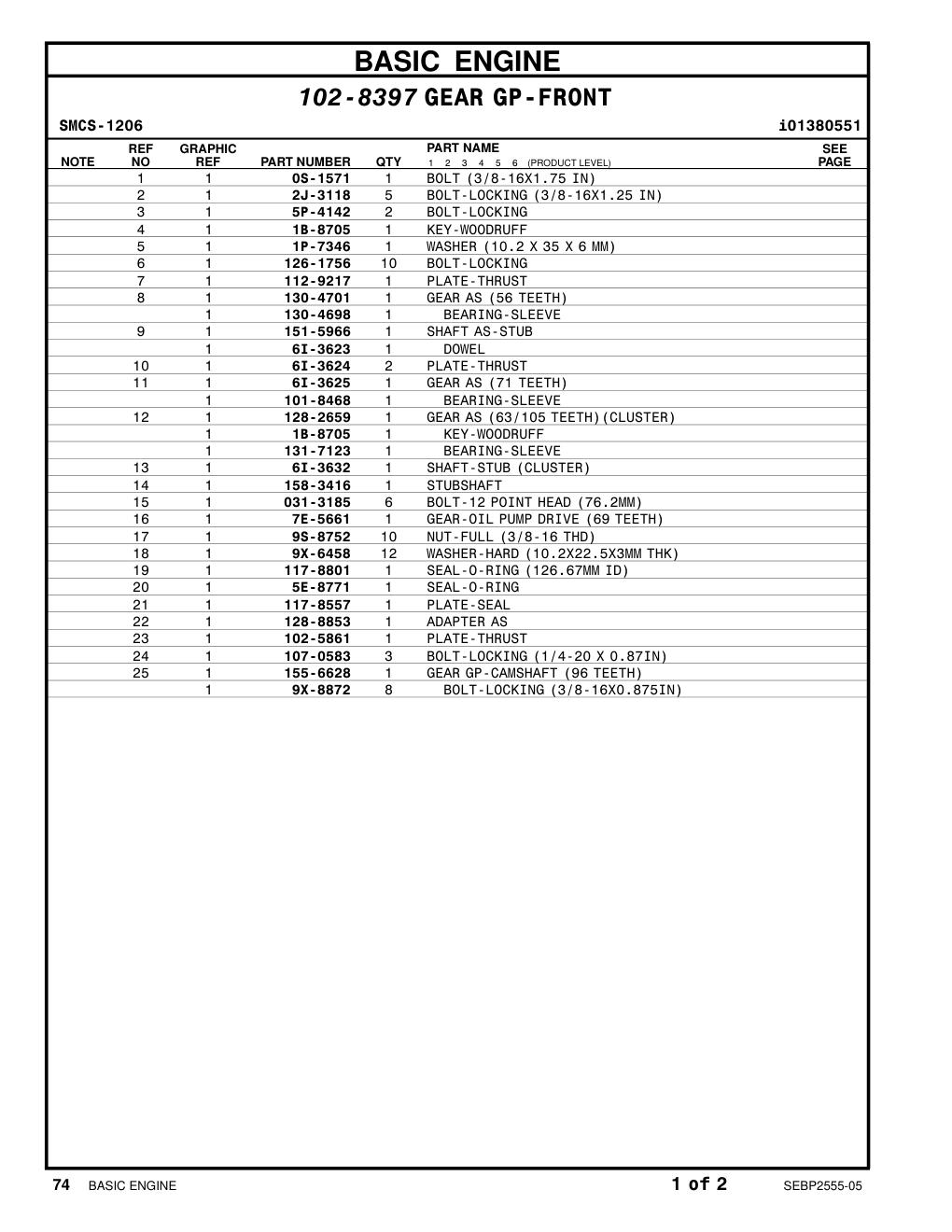 6I-3623 DOWEL CAT parts manual diagram