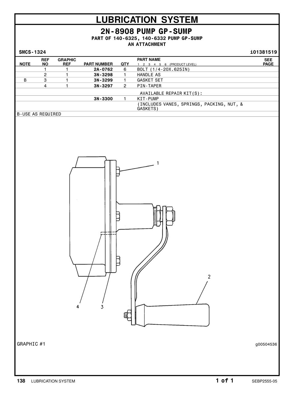 3N-3297 PIN-TAPERED CAT parts manual diagram