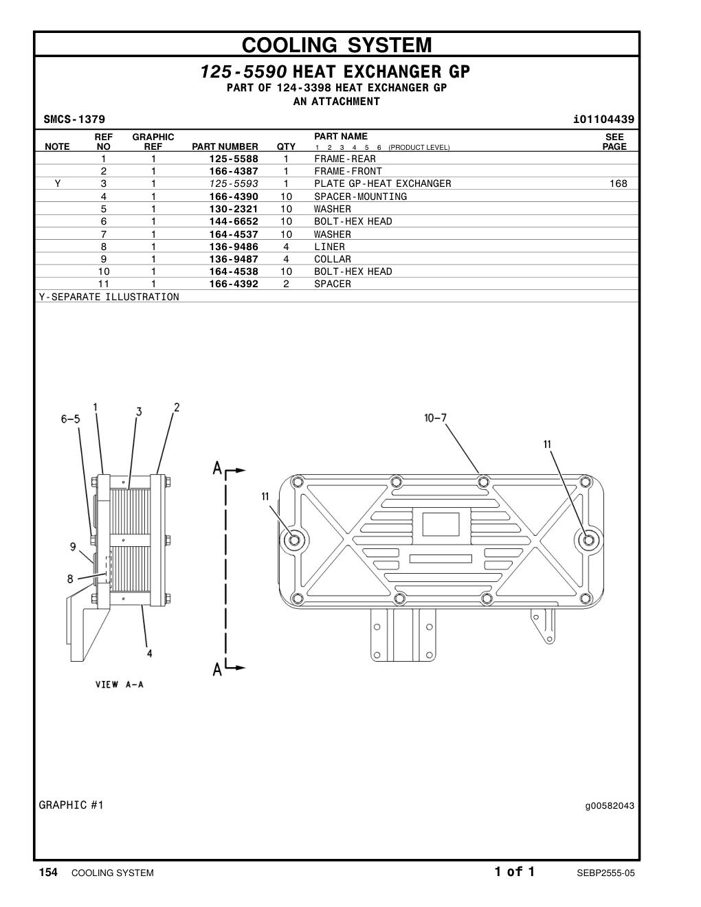 166-4387 FRAME-FRONT CAT parts manual diagram