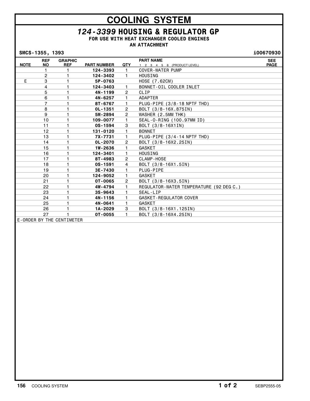 131-0120 BONNET CAT parts manual diagram