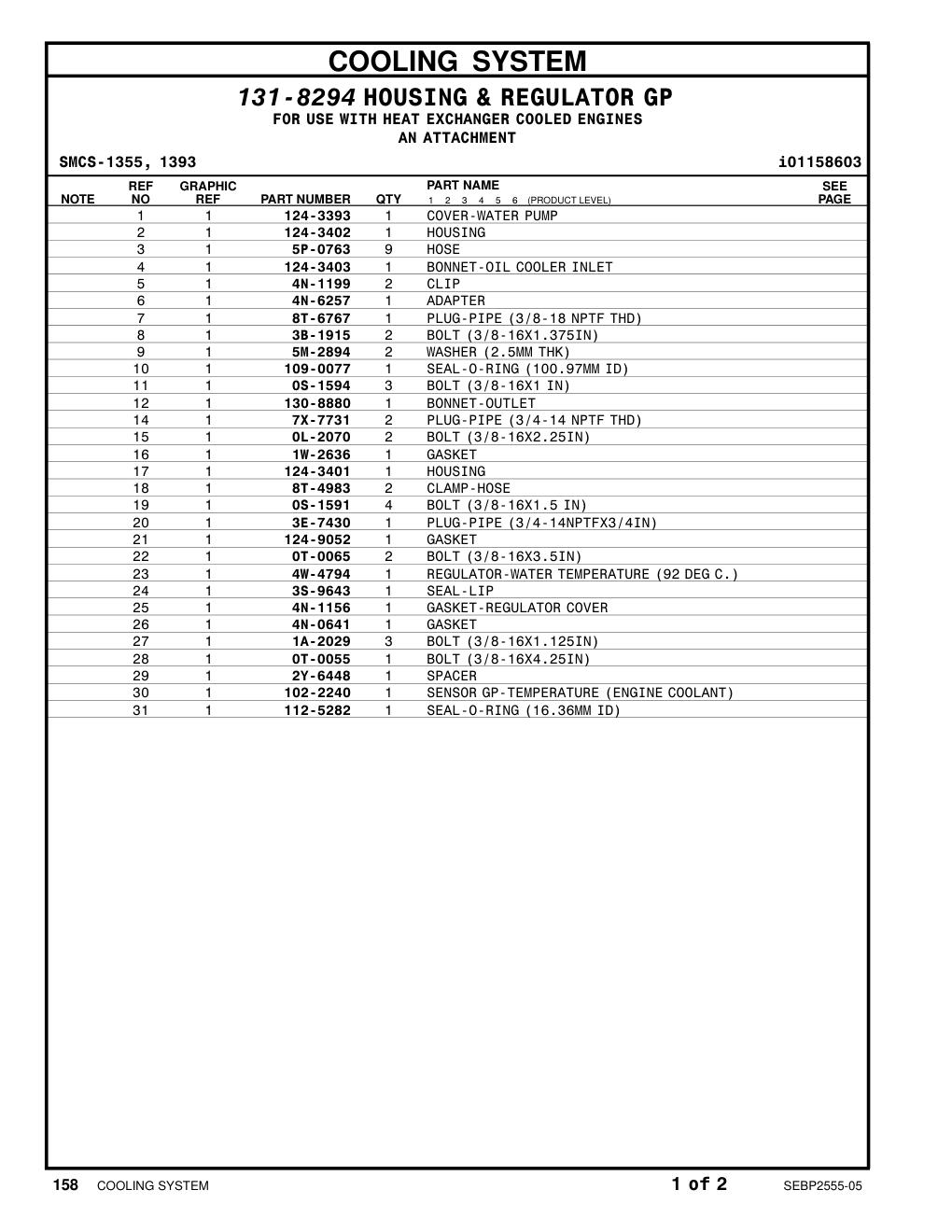 130-8880 BONNET-OUTLET CAT parts manual diagram