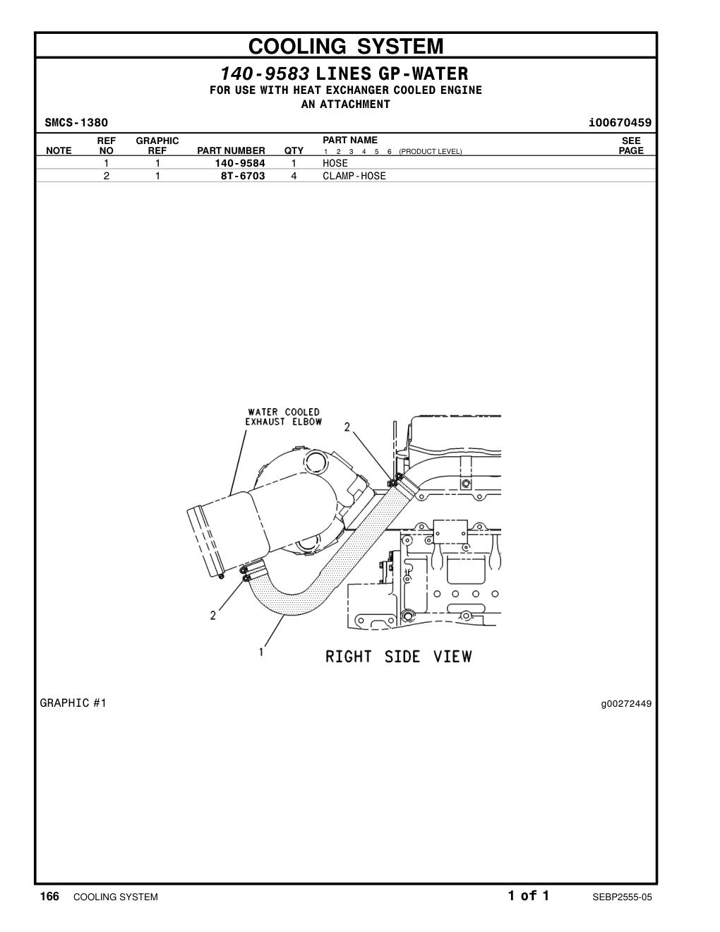 140-9584 HOSE CAT parts manual diagram