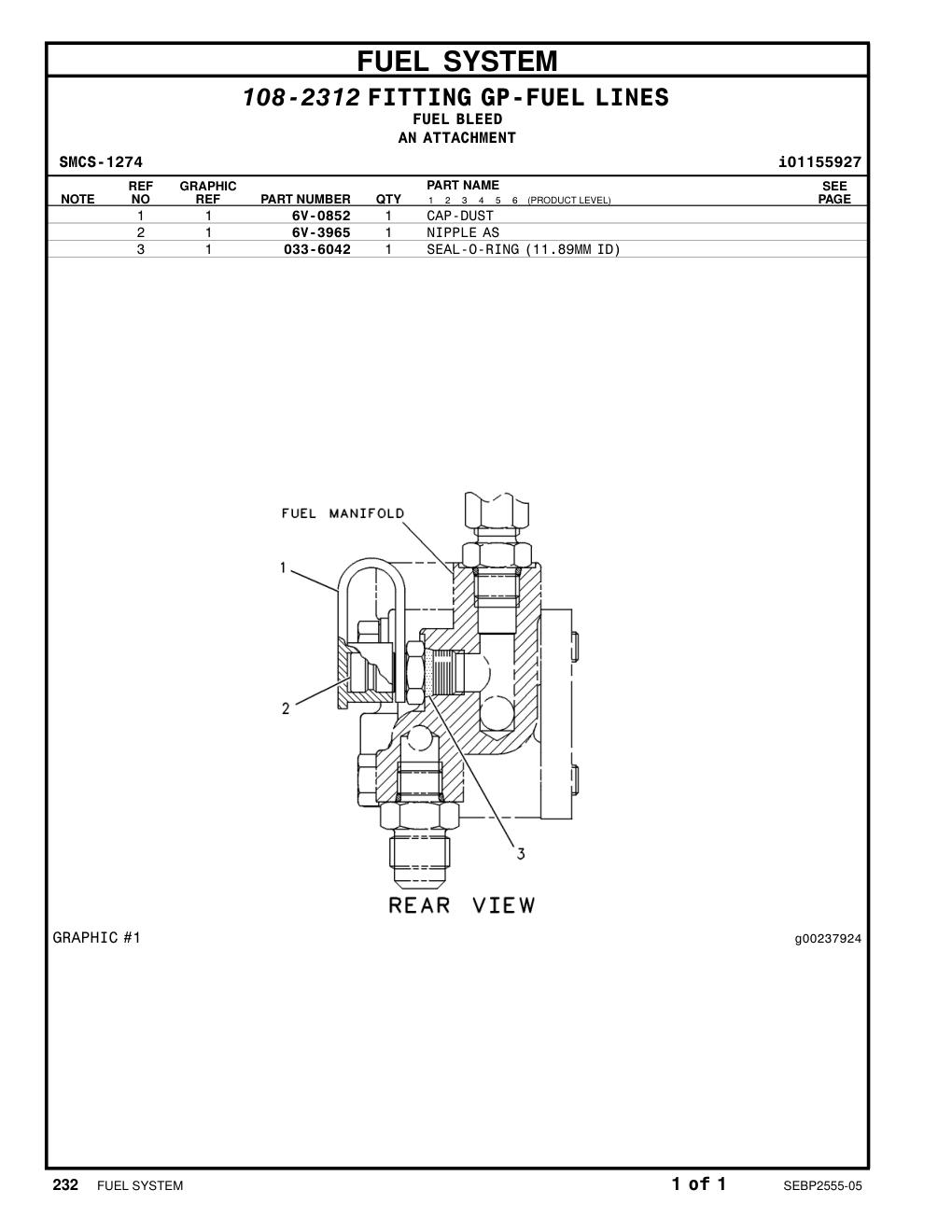 033-6042 SEAL-O-RING CAT parts manual diagram