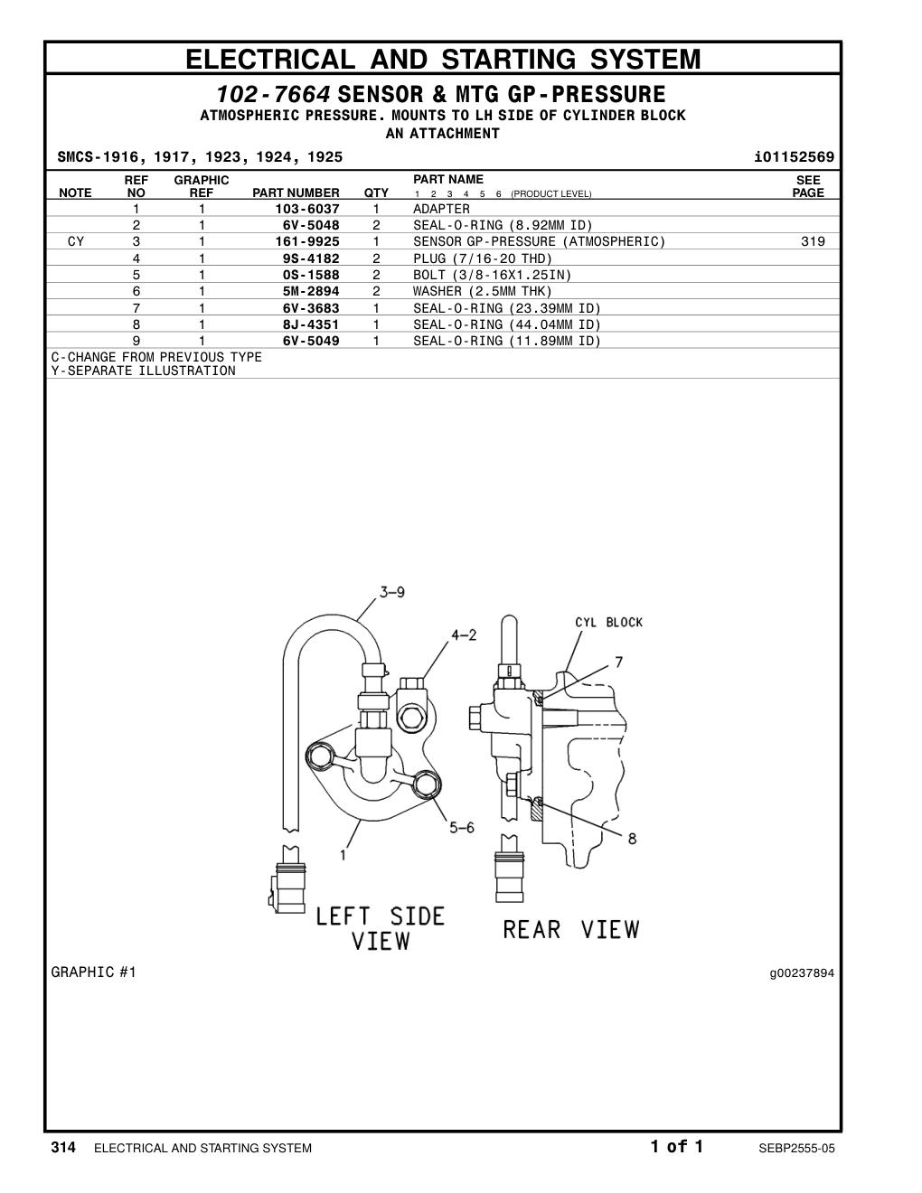 8J-4351 SEAL-O-RING CAT parts manual diagram