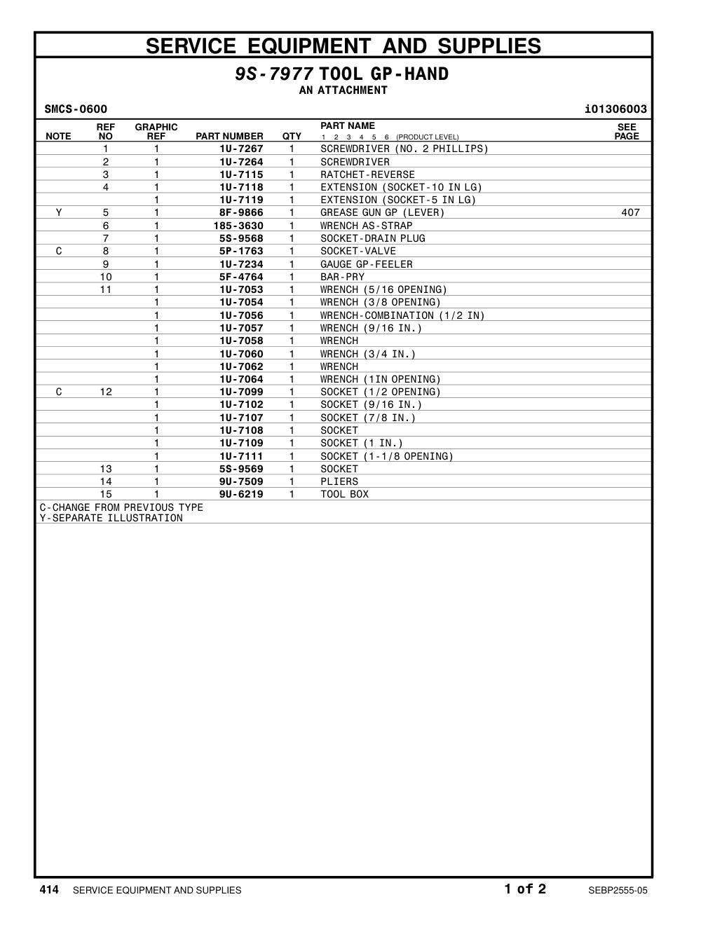 1U-7056 WRENCH-COMBINATION (1/2 IN) CAT parts manual diagram