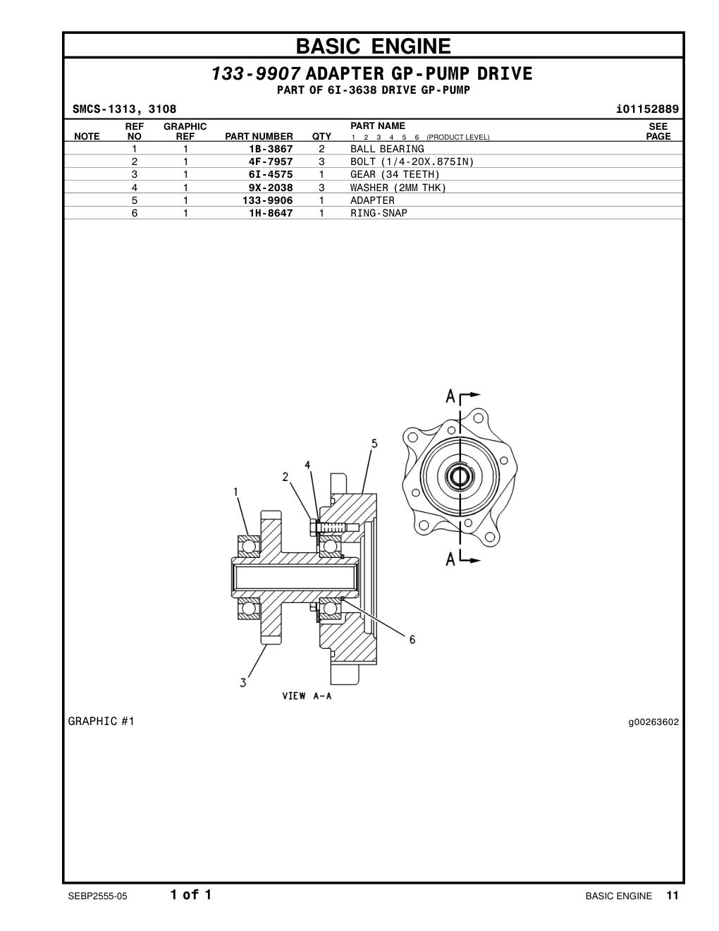 9X-2038 WASHER (7X19X2-MM THK) CAT parts manual diagram