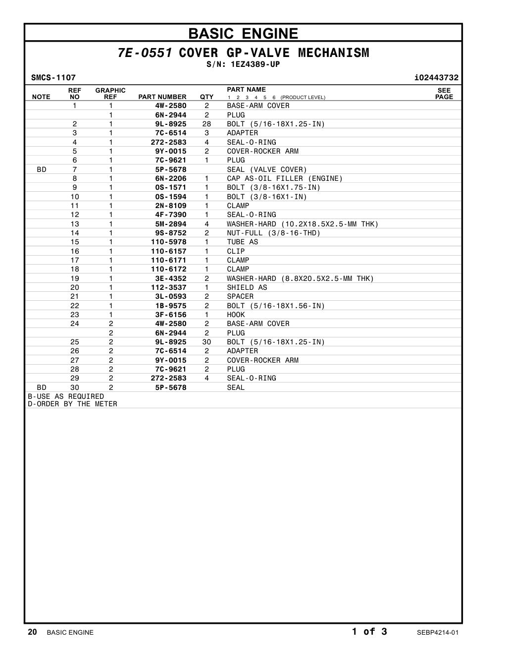 110-6172 CLAMP · S/N 1EZ4389-UP CAT parts manual diagram