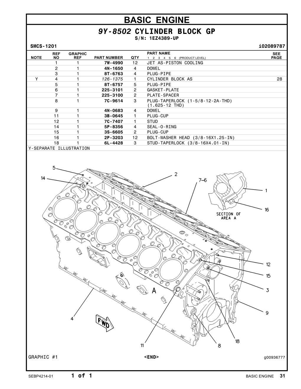 5P-8356 SEAL-O-RING · S/N 1EZ4389-UP CAT parts manual diagram