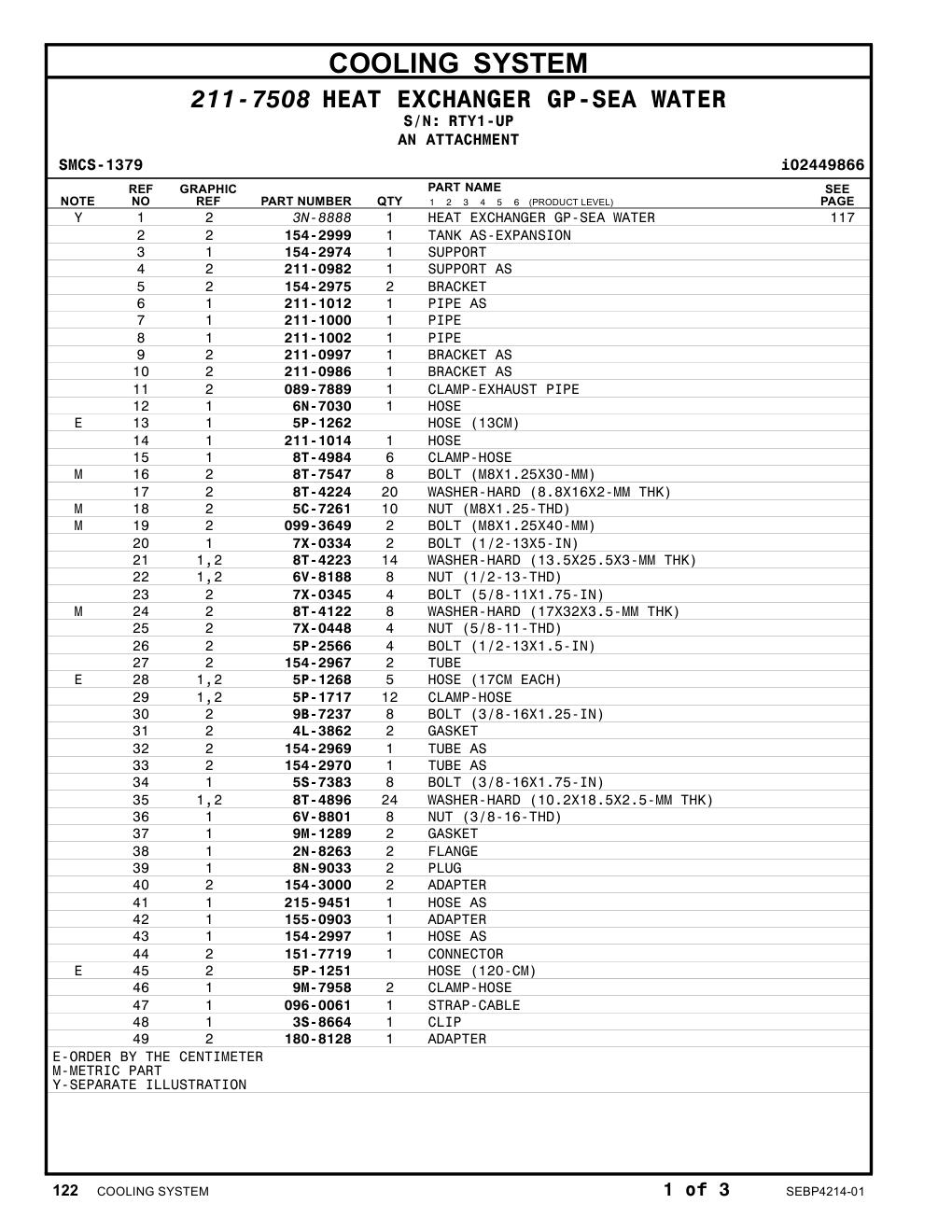 154-2969 TUBE AS · S/N RTY1-UP CAT parts manual diagram