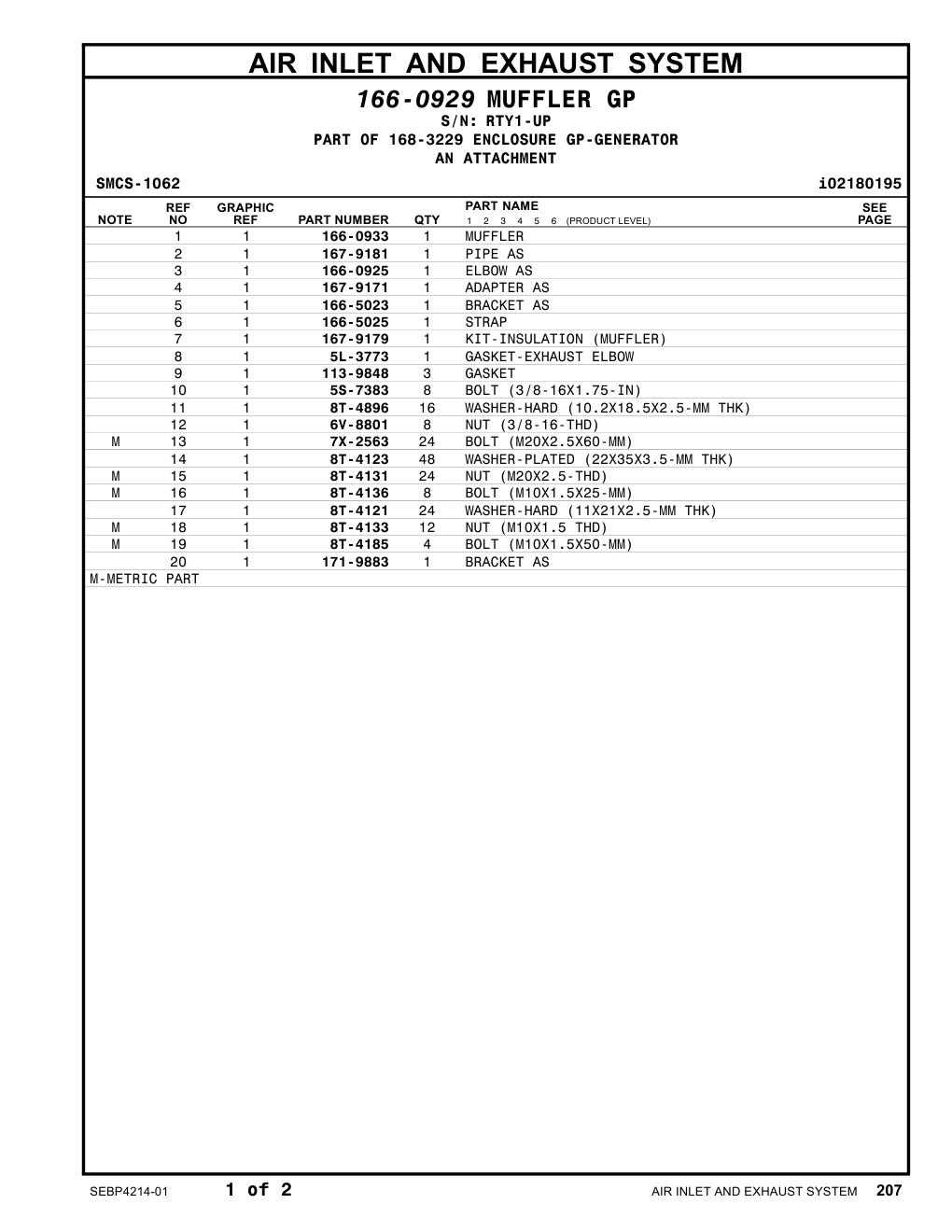 166-0925 ELBOW AS · S/N RTY1-UP CAT parts manual diagram