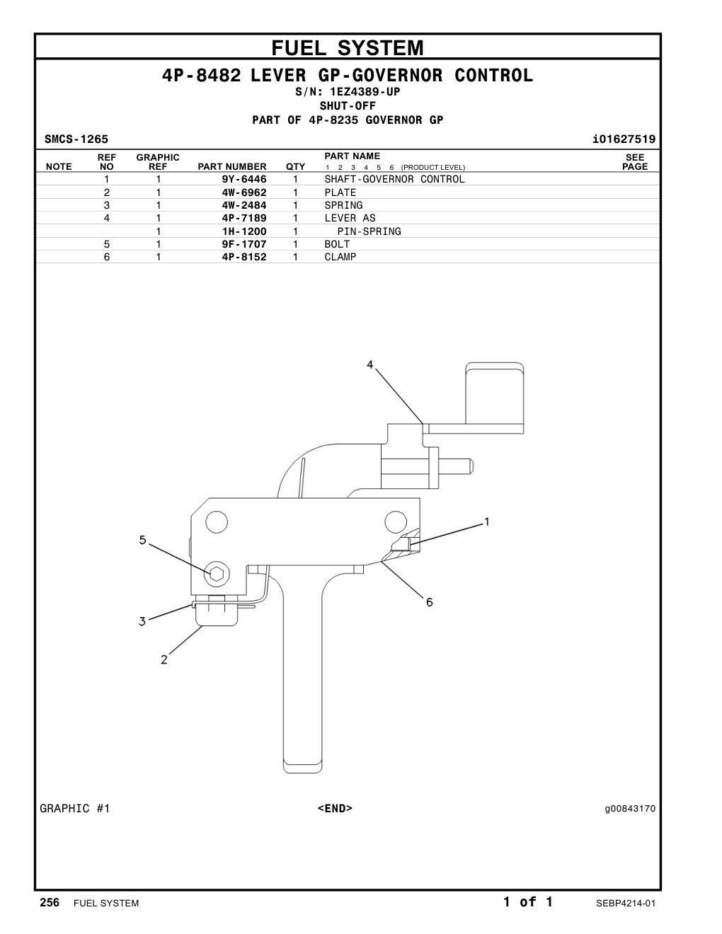 4P-8152 CLAMP · S/N 1EZ4389-UP CAT parts manual diagram