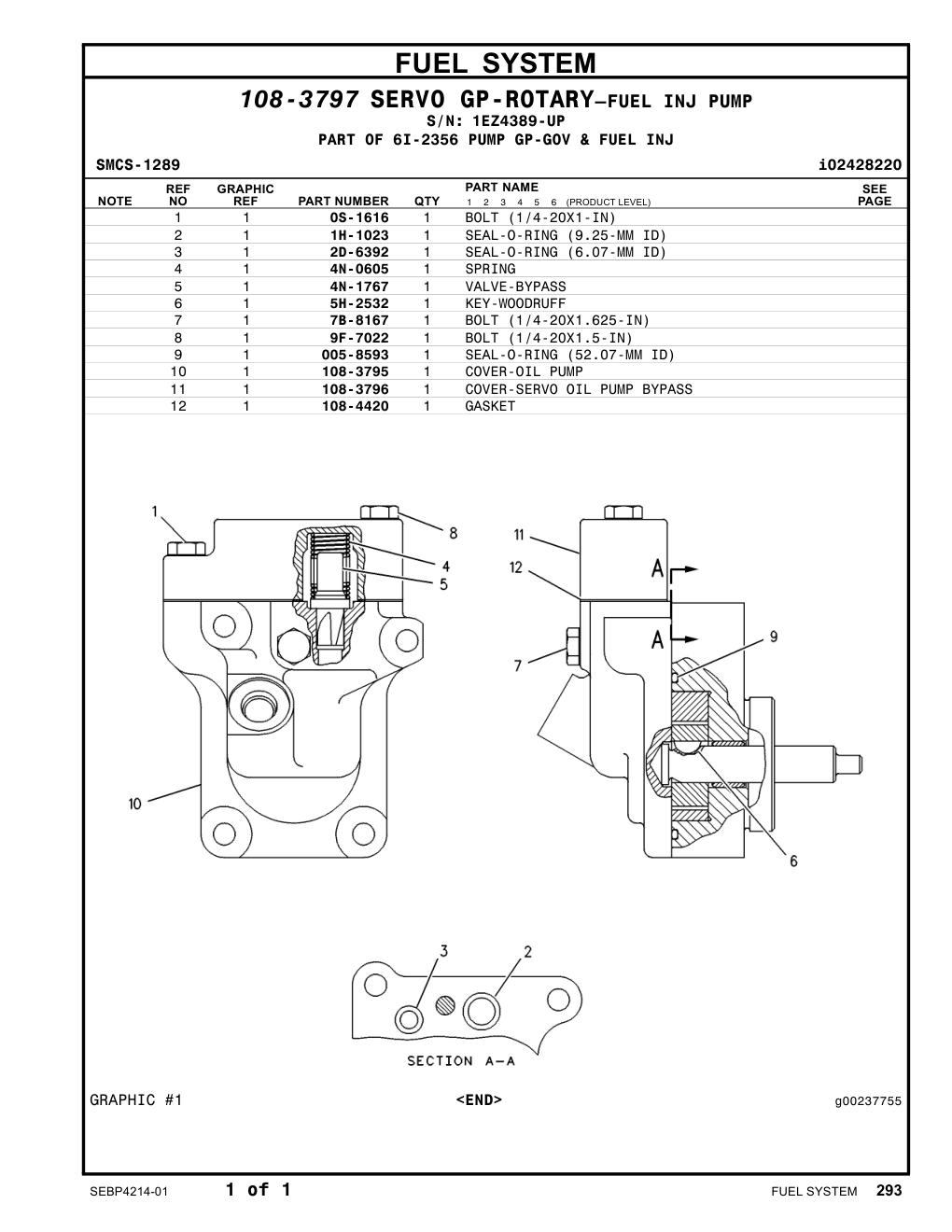 005-8593 SEAL-O-RING (52.07-MM ID) · S/N 1EZ4389-UP CAT parts manual diagram