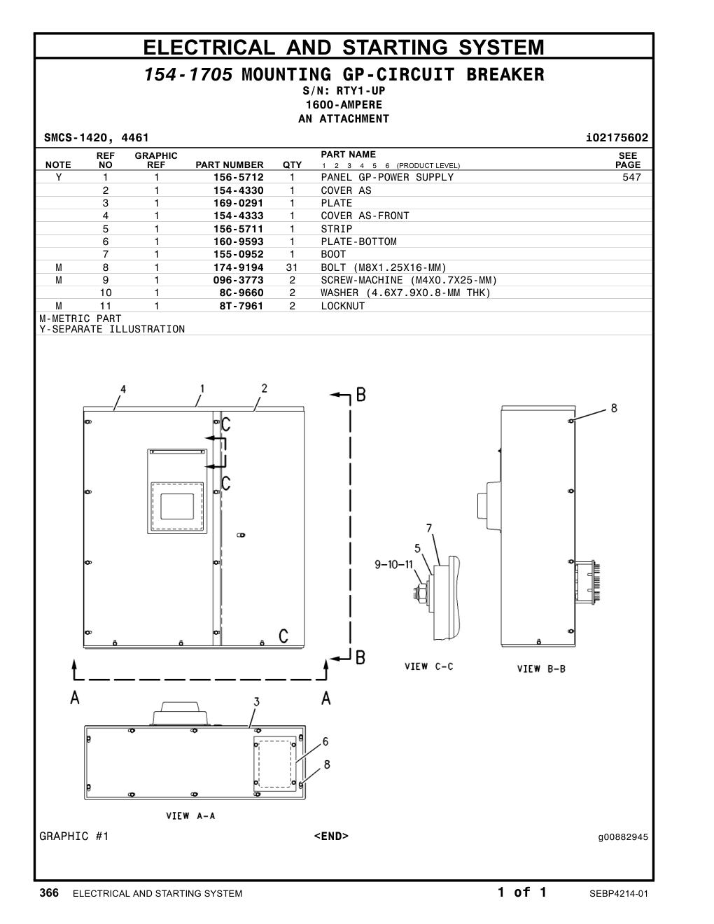 156-5711 STRIP · S/N RTY1-UP CAT parts manual diagram