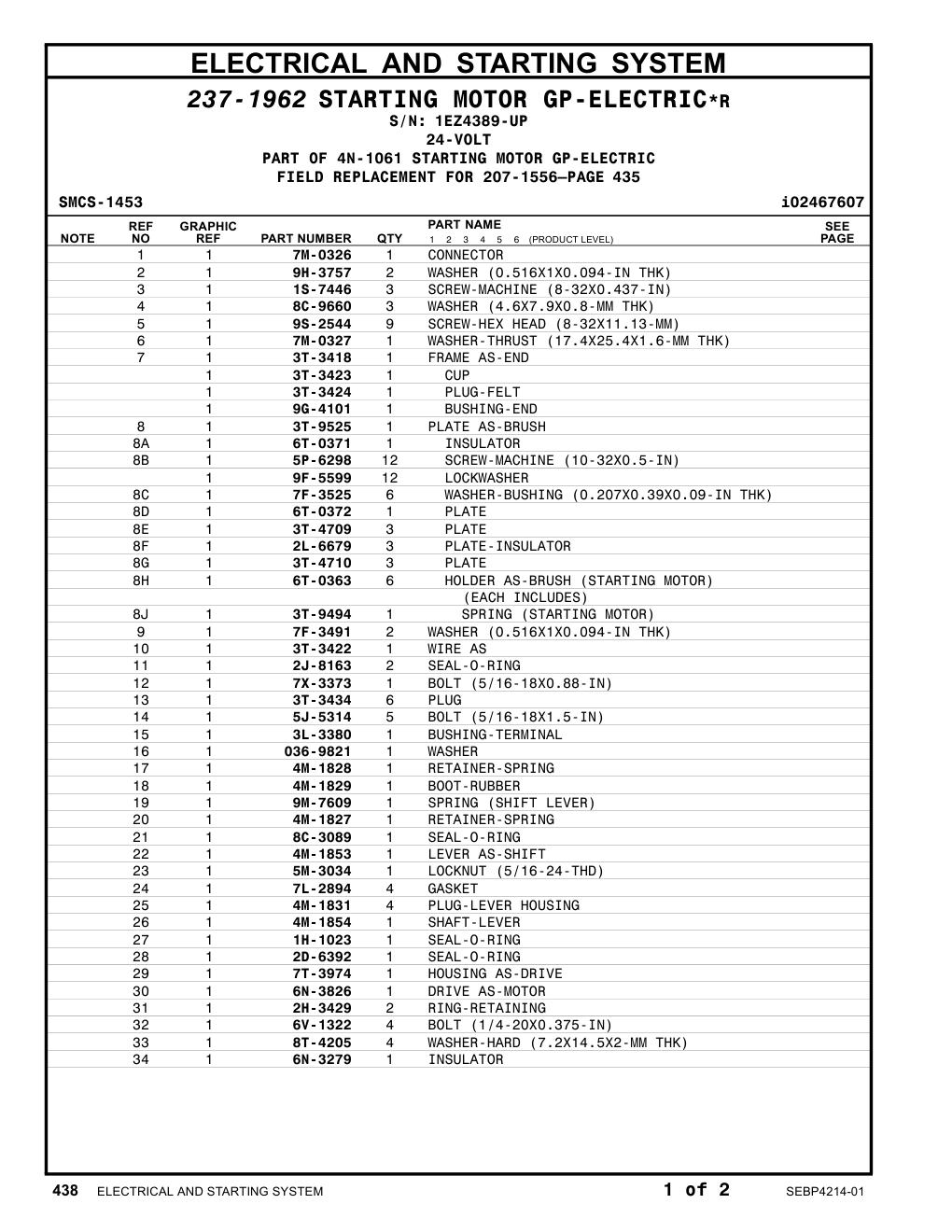 9G-4101 BUSHING-END · S/N 1EZ4389-UP CAT parts manual diagram