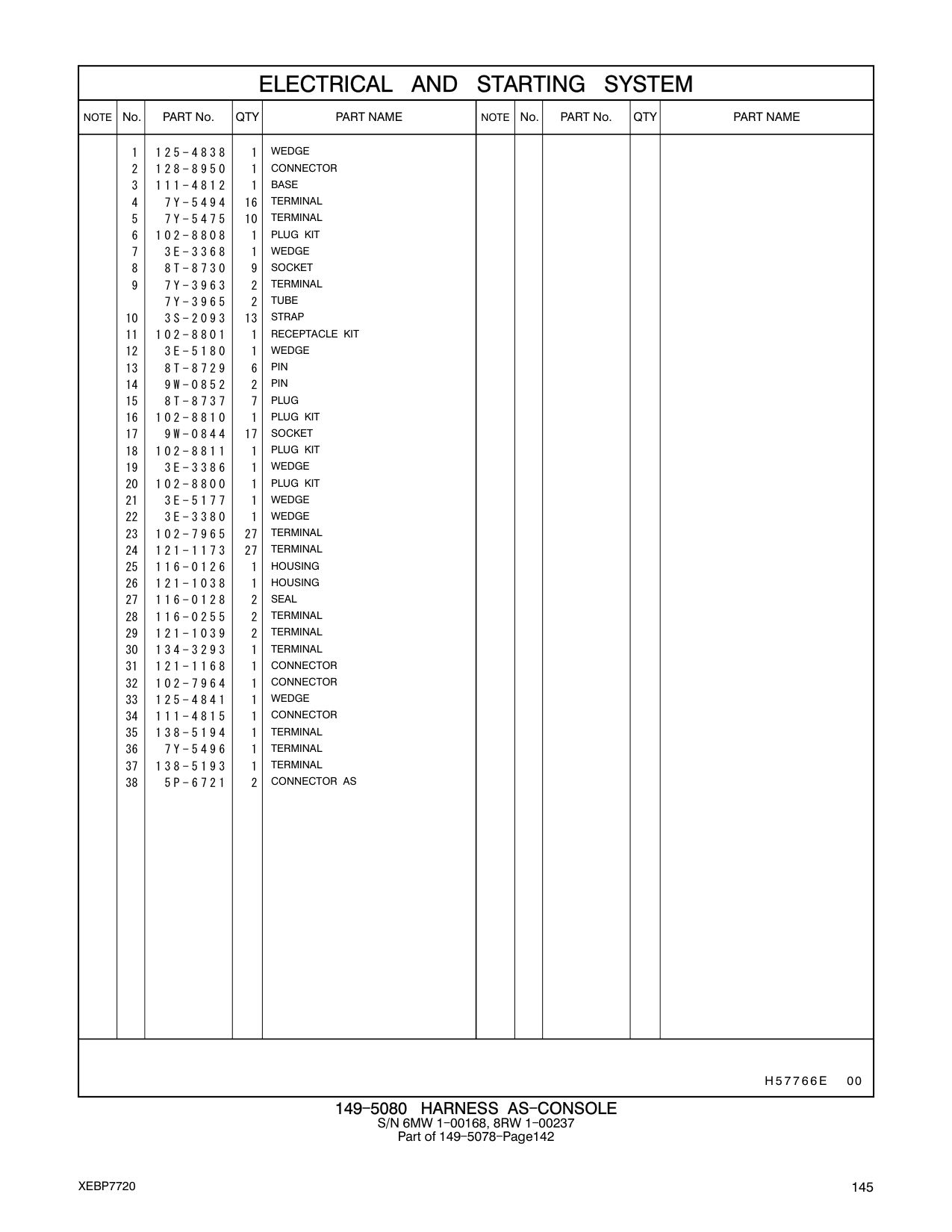 7Y-5494 TERMINAL CAT parts manual diagram