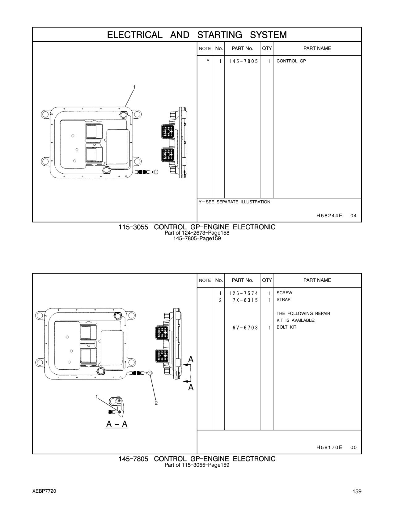 145-7805 CONTROL GP CAT parts manual diagram
